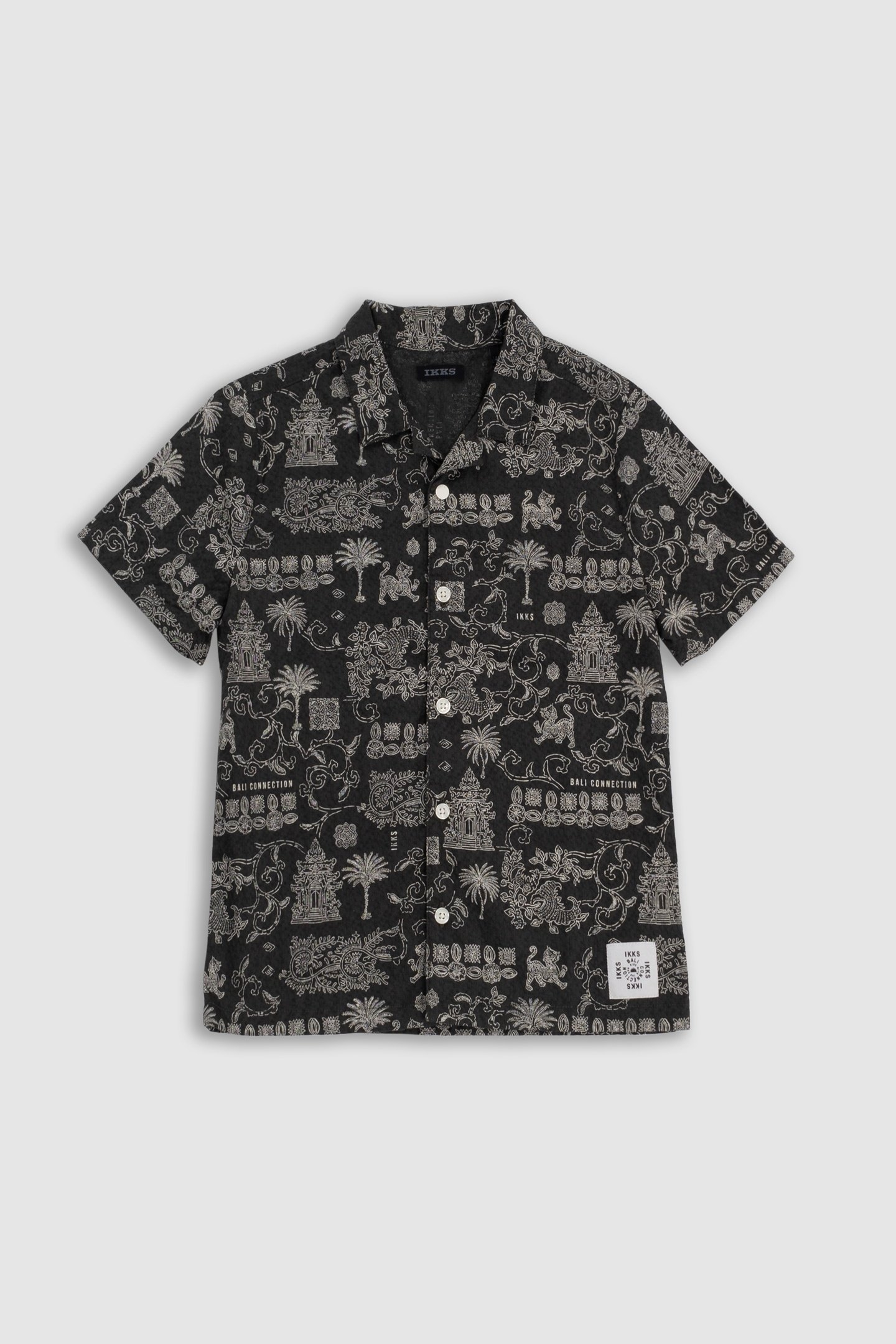 GREY SHIRT WITH BALINESE PRINT 1