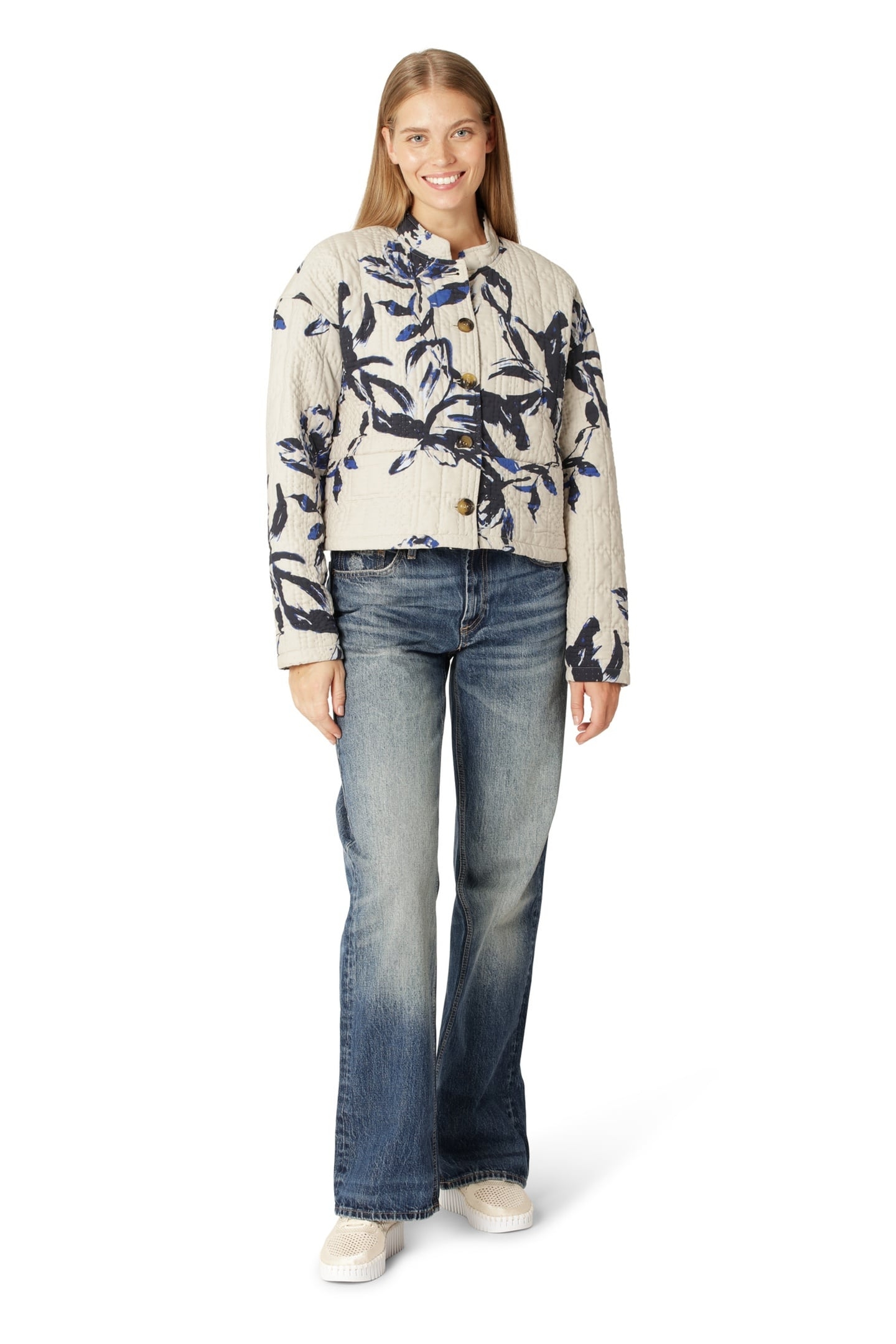 RAIN&OUTERWEAR QUILTTO01P BEIGE ARTSY STROKE FLOWER 4