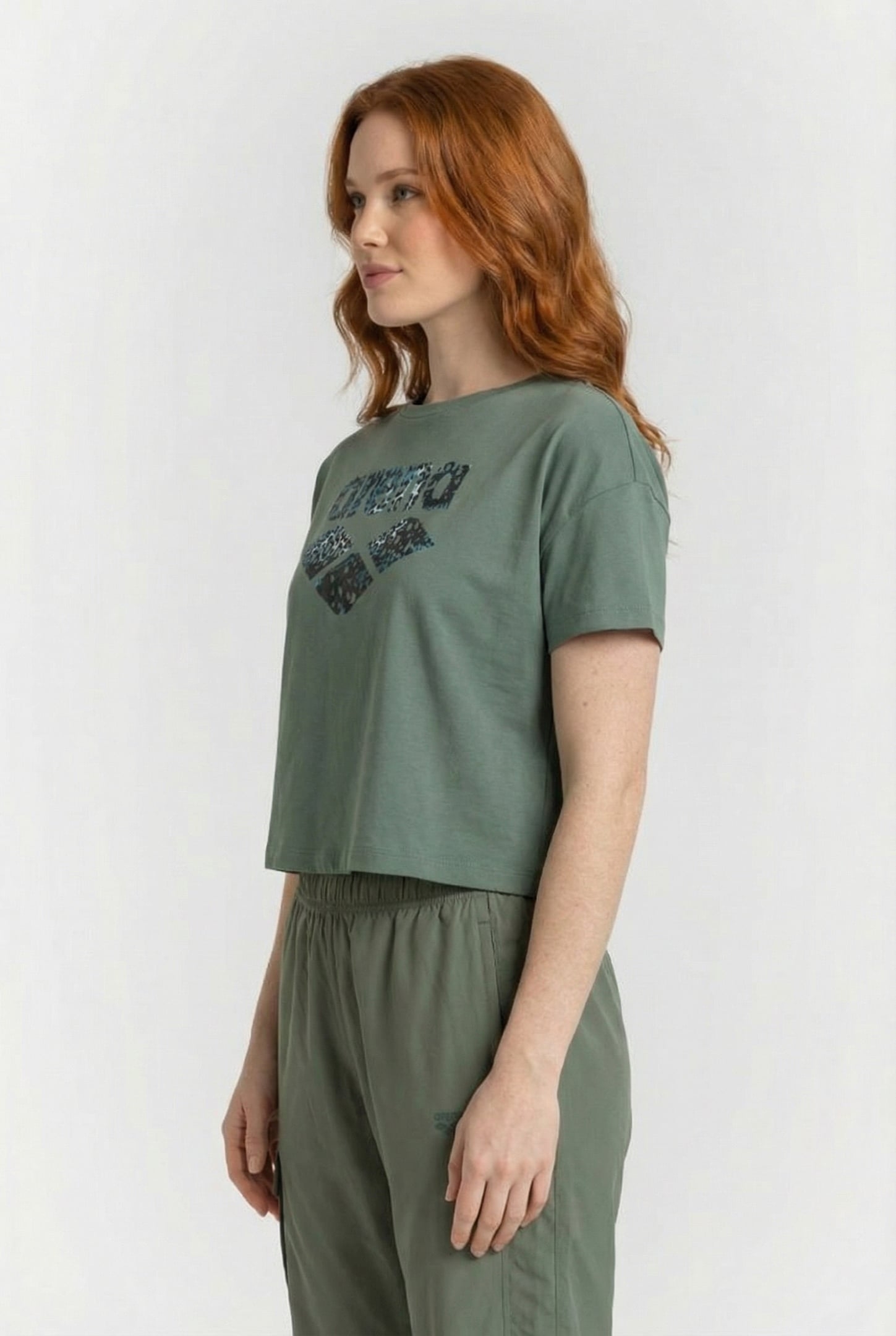 WOMEN'S ARENA CROP TEE PRINTED SAGE 3