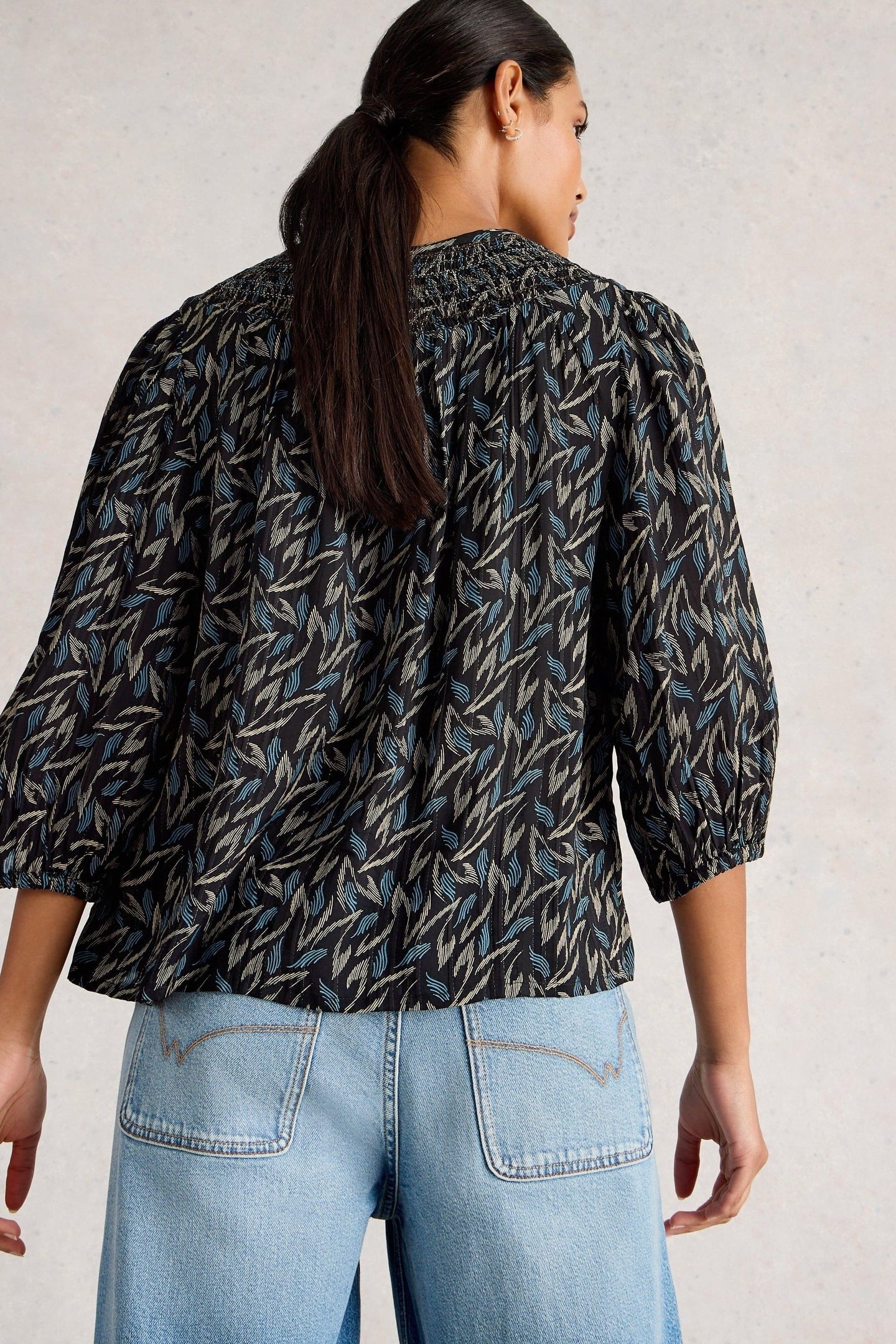 REMI METALLIC TOP BLACK MULTI 3