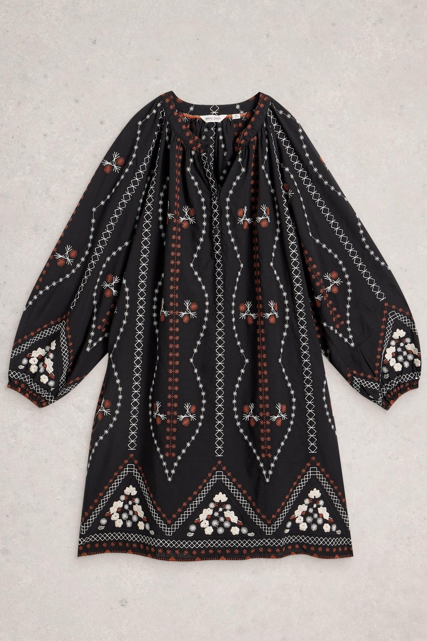 AURORA EMBROIDERED DRESS BLACK MULTI 3