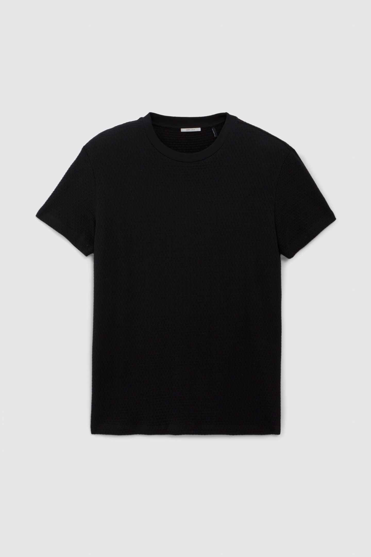 BLACK ORGANIC COTTON DECORATIVE JACQUARD T-SHIRT 4