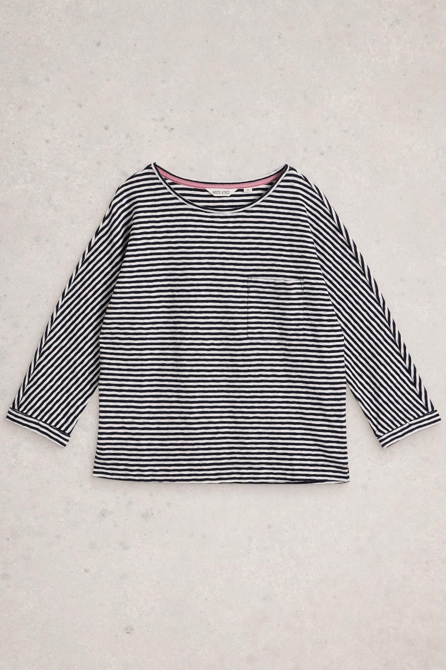 DEMI DOLMAN STRIPE TOP NAVY MULTI 4