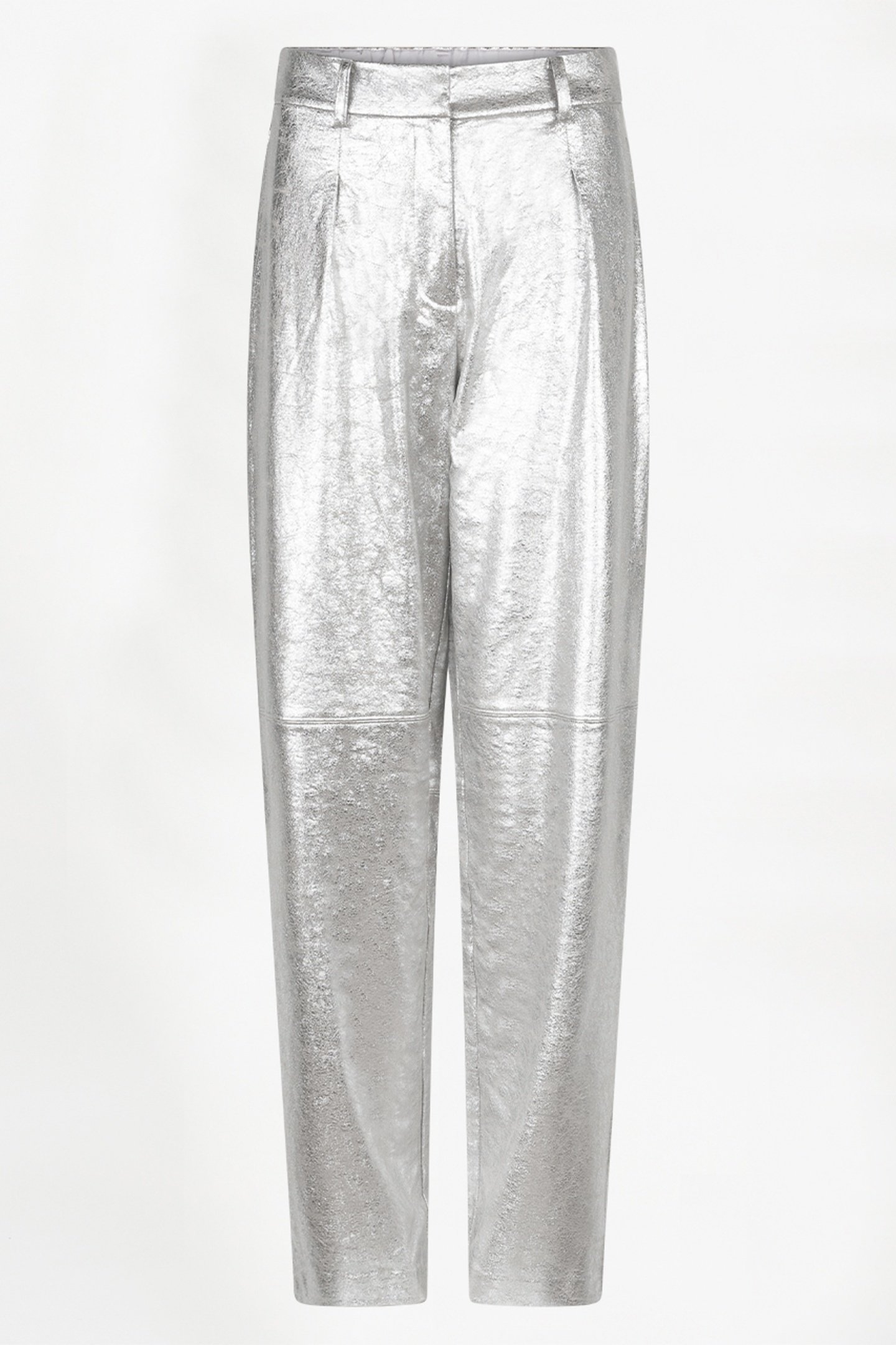CHERI METALLIC FAUX LEATHER PANTS SILVER 3