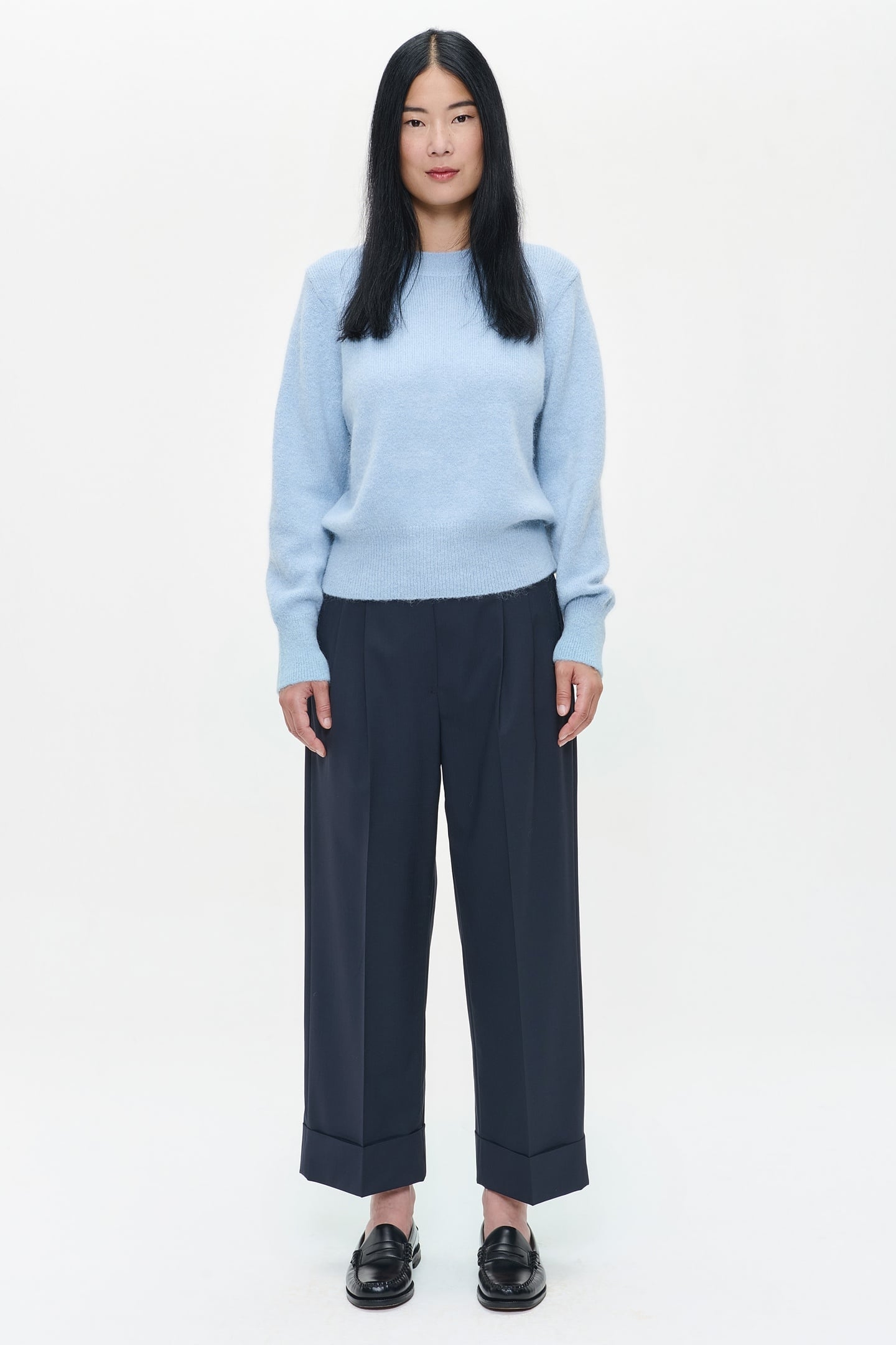 ALPACA ROUND NECK PULLOVER BLUE HAZE 1