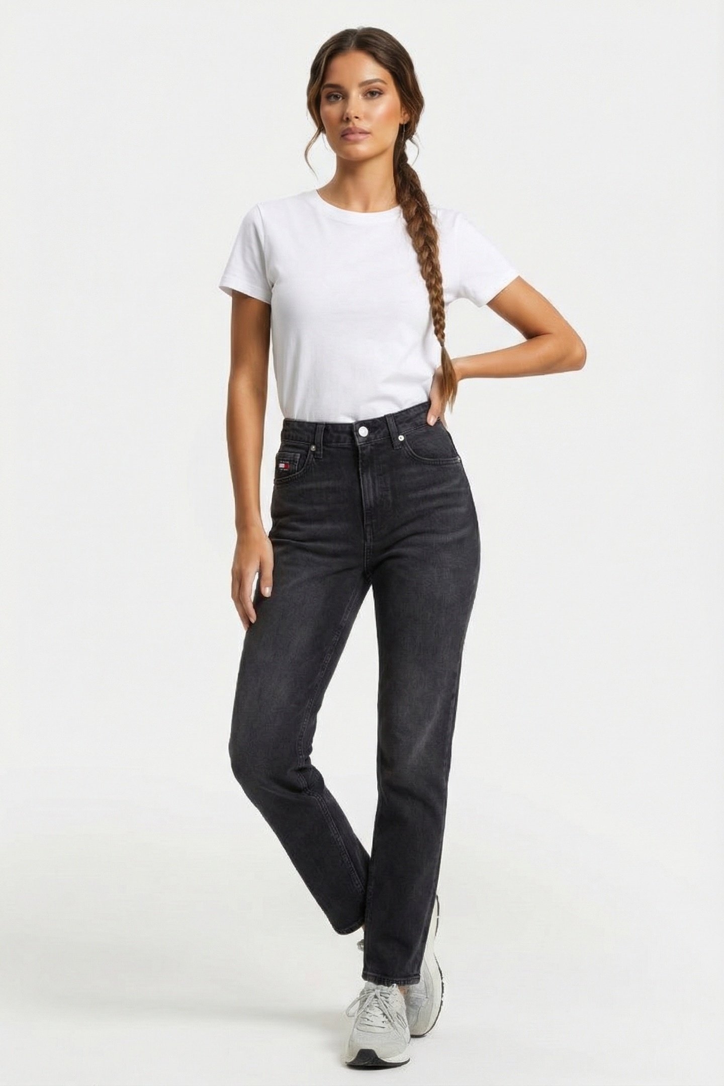 LAYLA HIGH RISE SLIM STRAIGHT JEANS DENIM BLACK 1