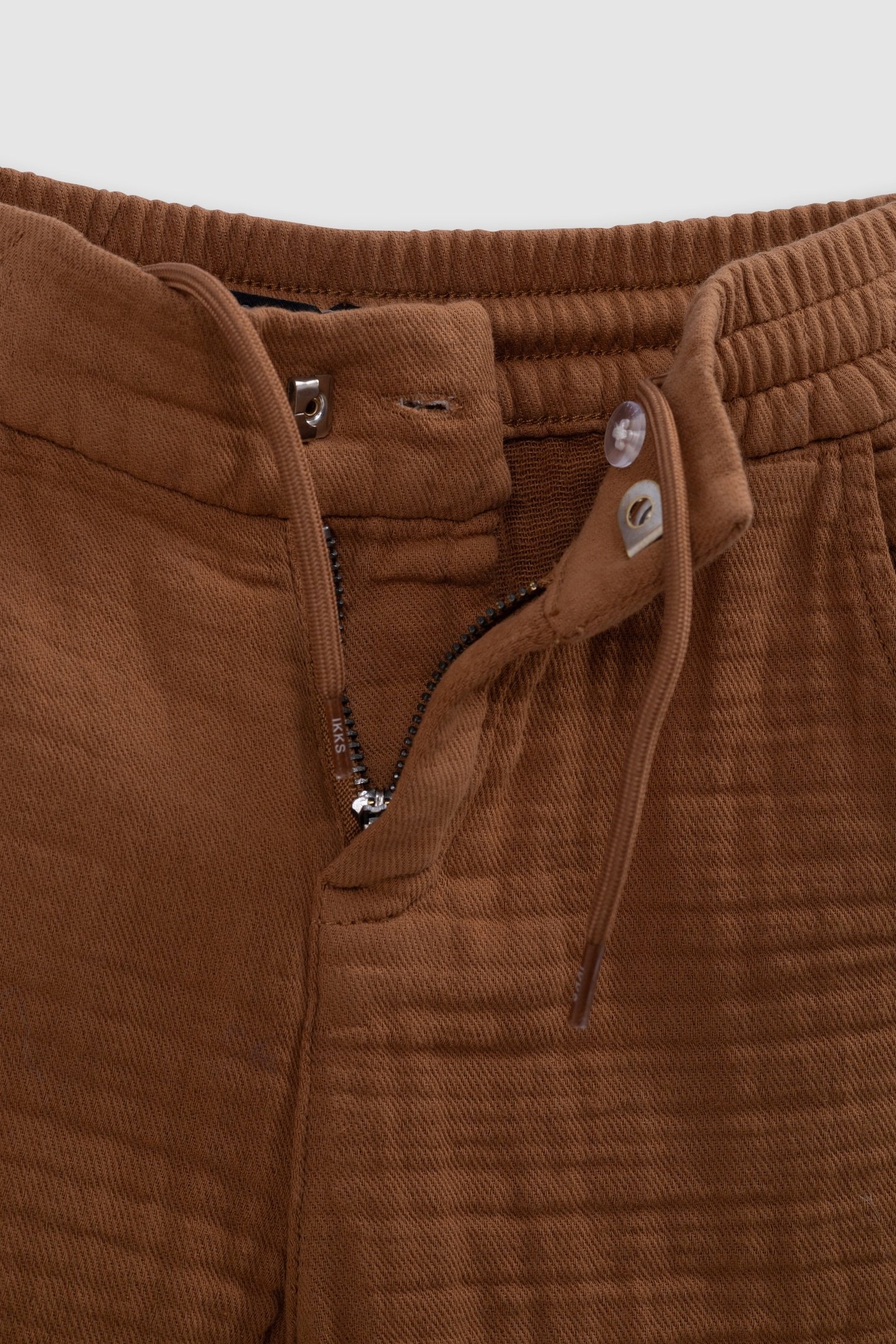 BERMUDA SHORTS JOGGER LOOSE COGNAC COTTON GAUZE 5