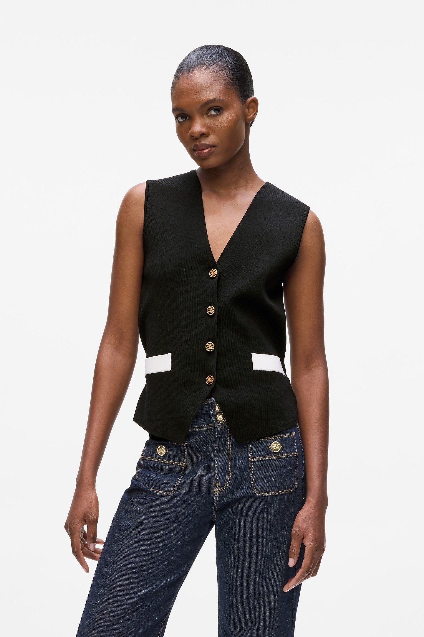 BLACK KNIT WAISTCOAT 1