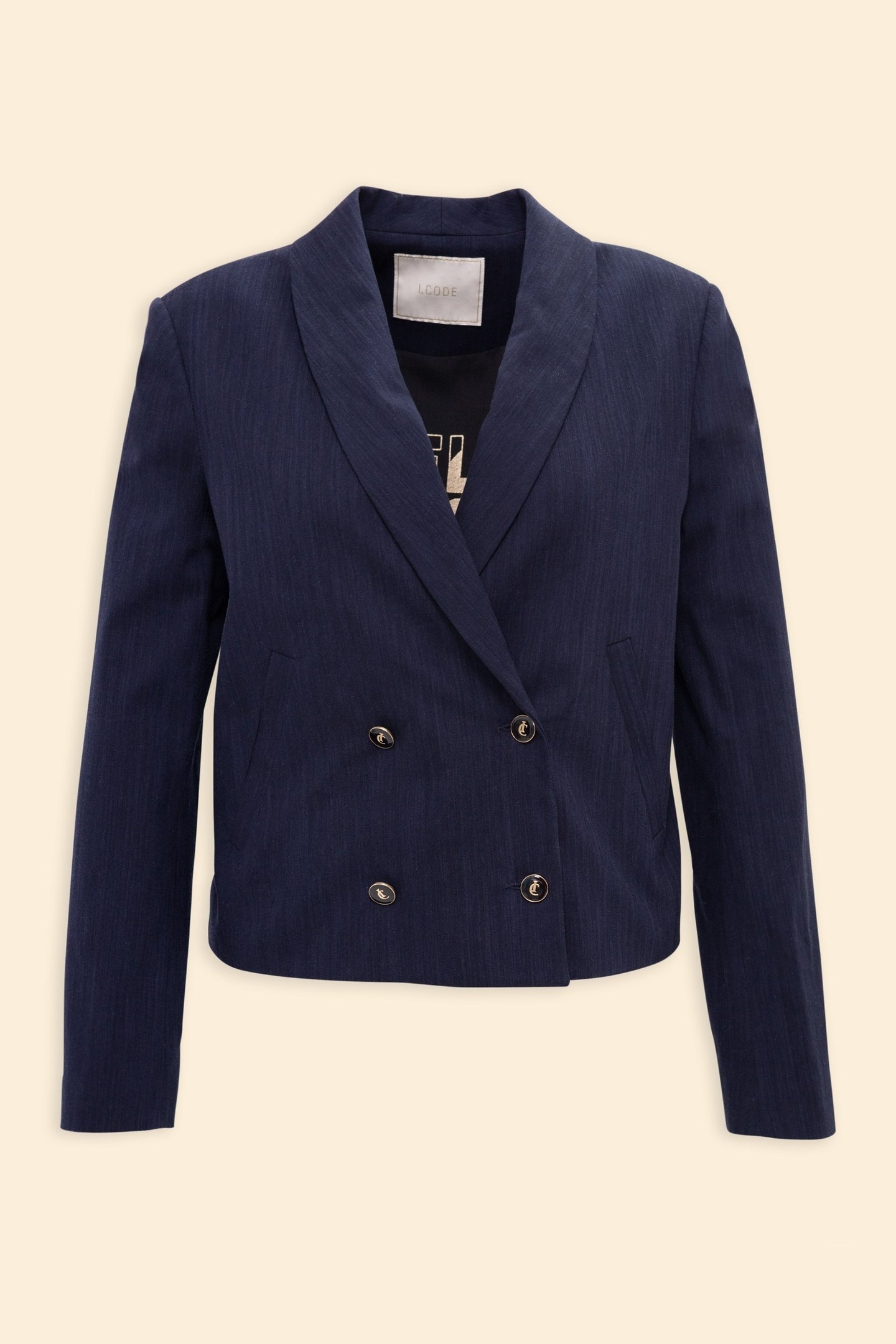 NAVY SEMI-PLAIN SUIT JACKET MARINE 5
