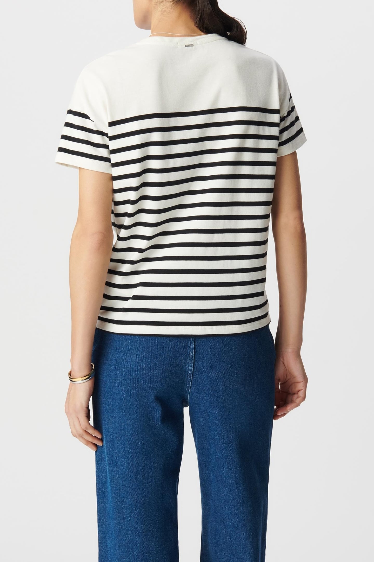 COTTON SAILOR TEE-SHIRT WITH EMBROIDERED ROUND COLLAR 4