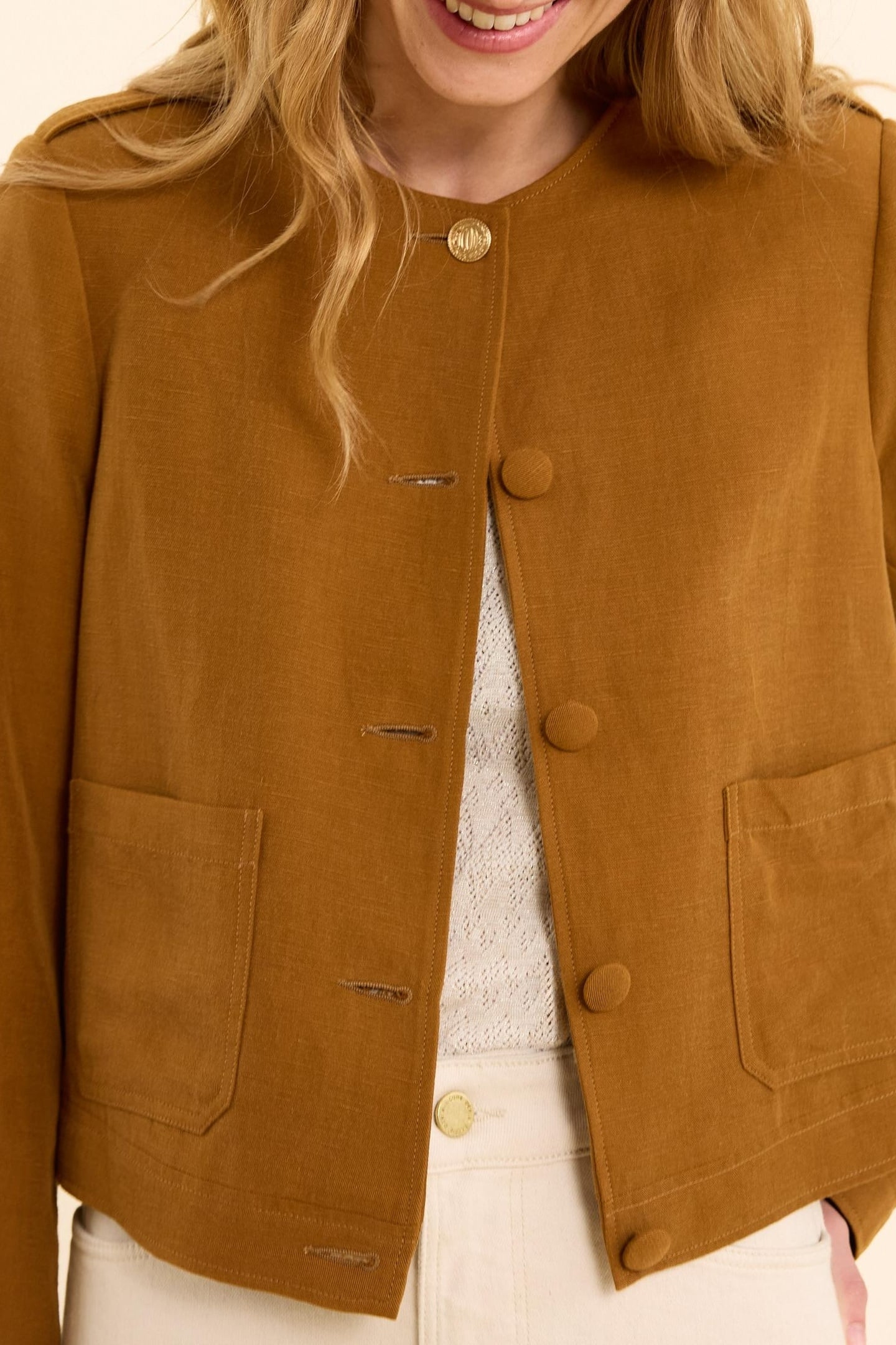SHORT CAMEL SUIT JACKET CAMEL 6