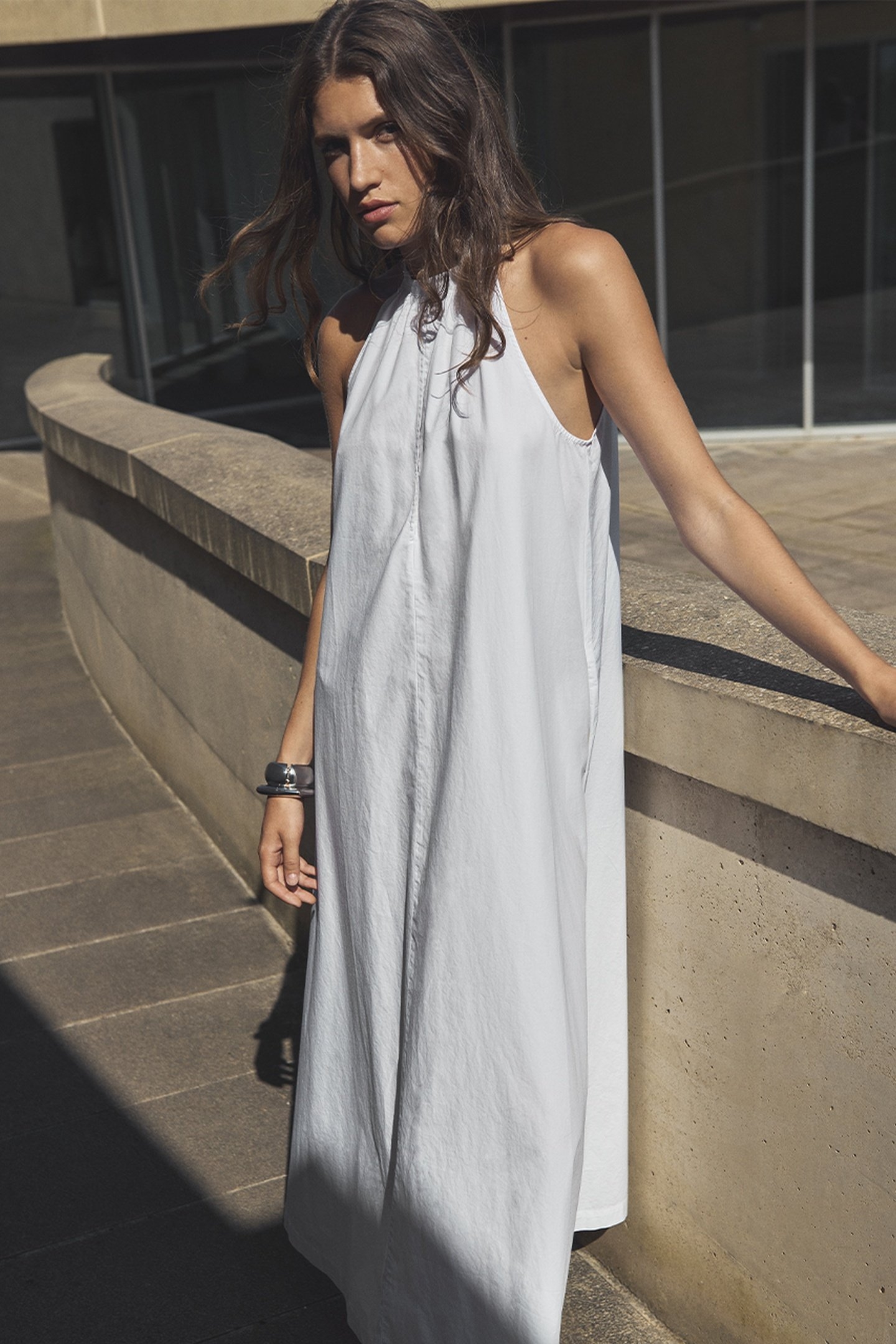 ISADORA MAXI HALTER DRESS OPTIC WHITE 2