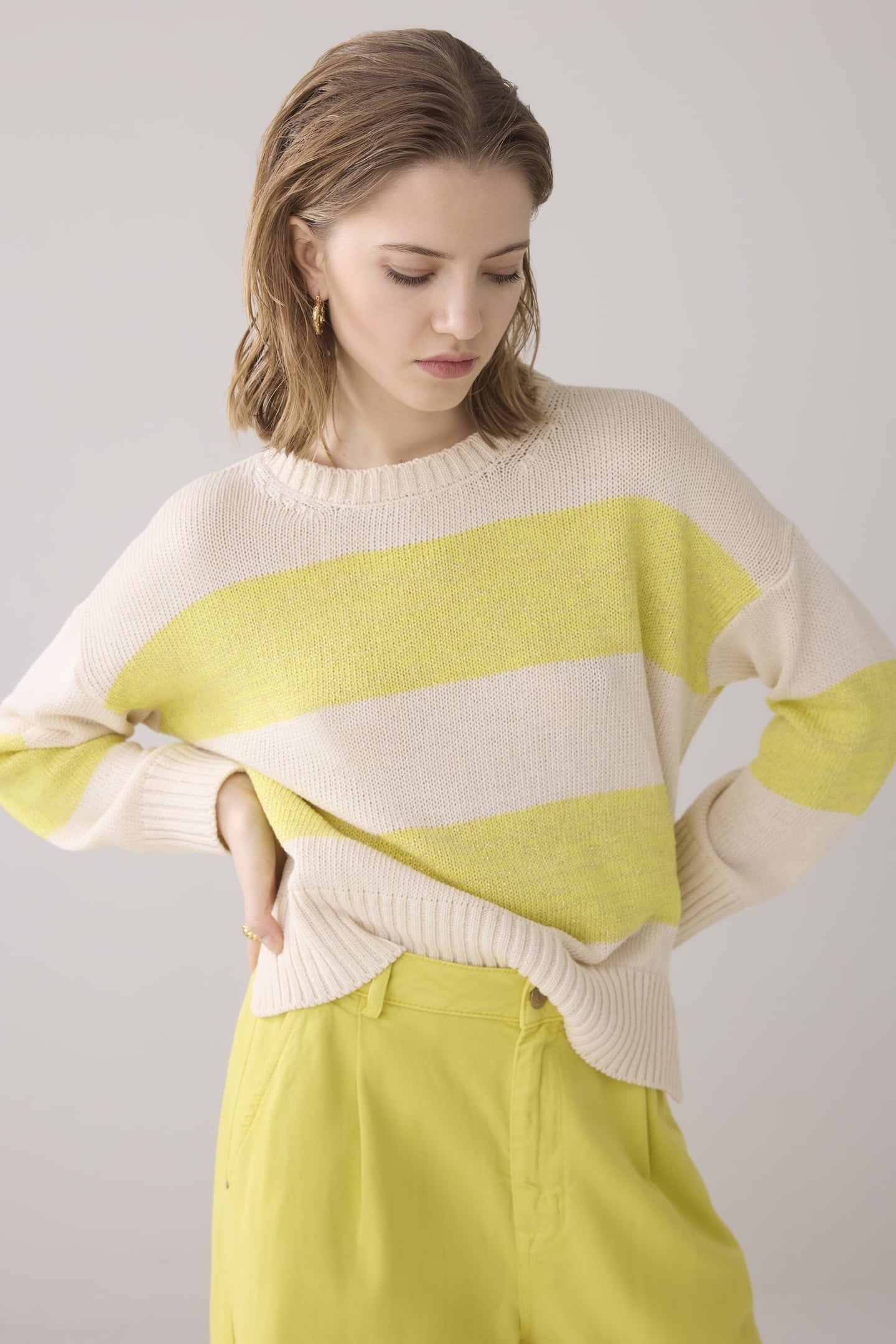 SWEATER COTTON ACRYLIC LUREX KNIT IVORY 4