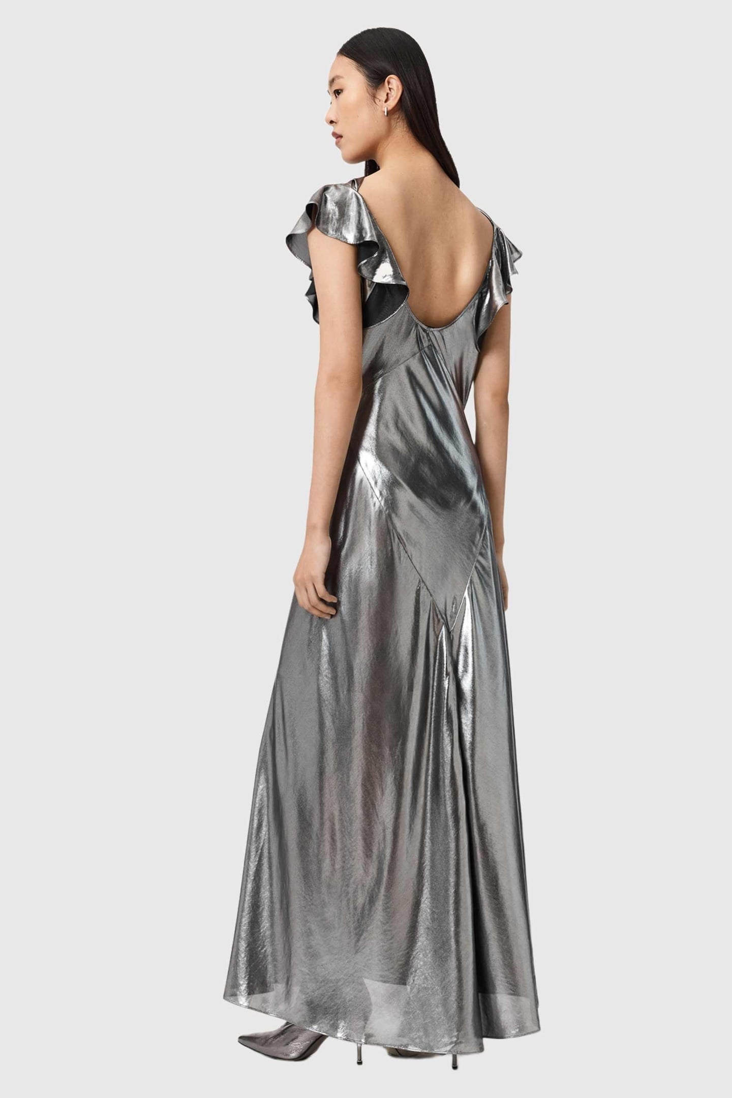 FLORA DRESS METALLIC SILVER 5