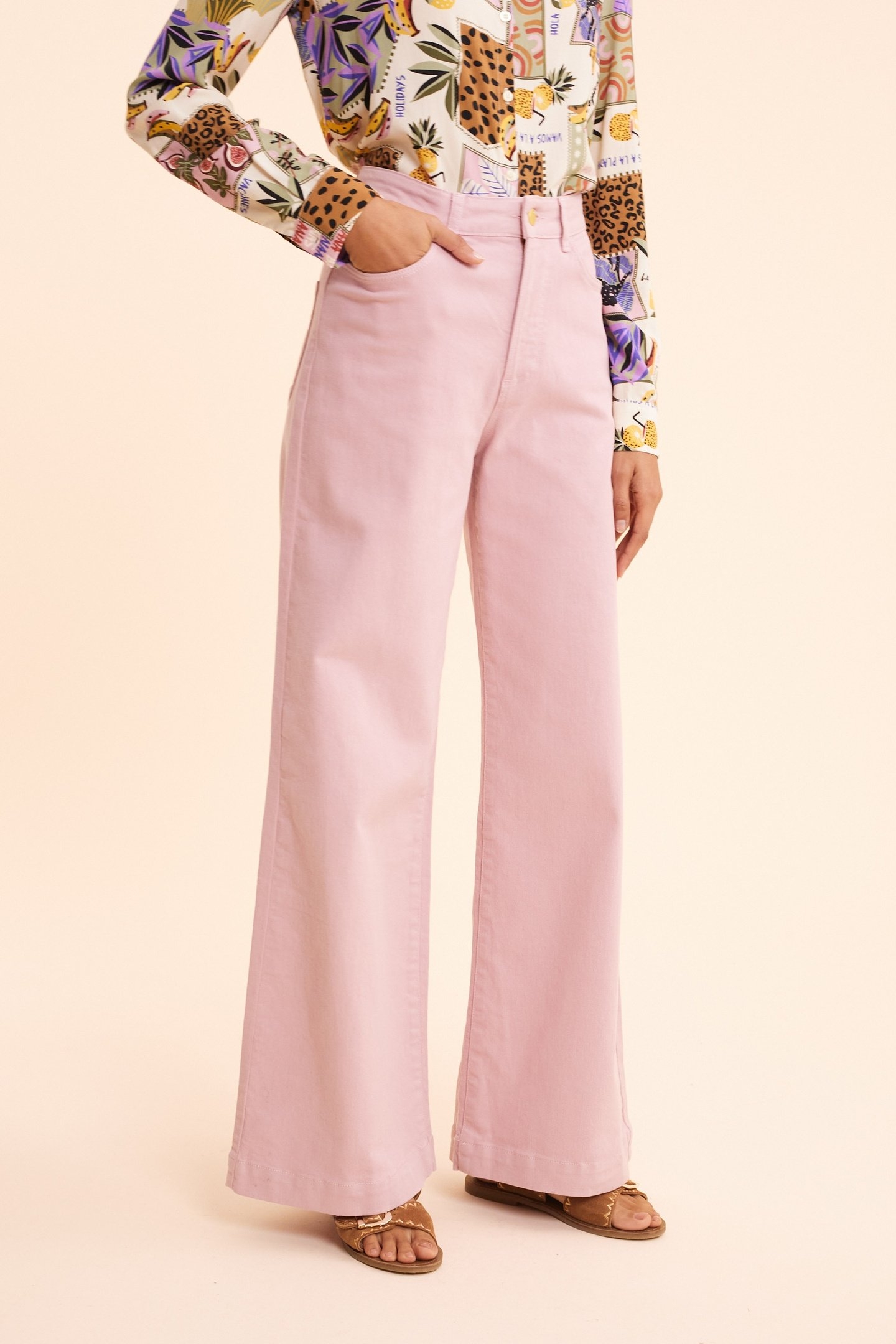 PINK FLARE JEANS PINK 1