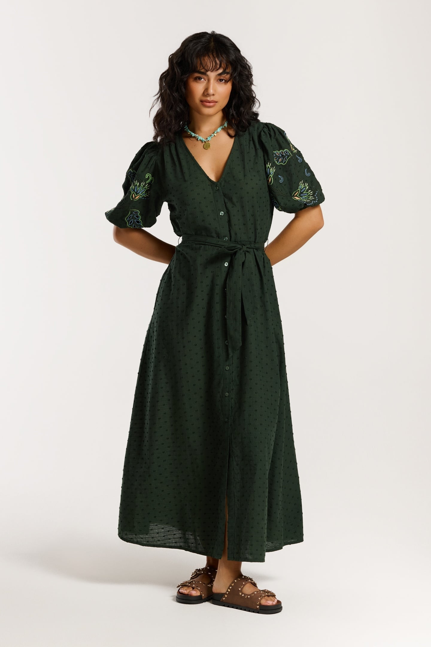 JOSEPHINE DOBBY DRESS GREEN PINES DOBBY 3