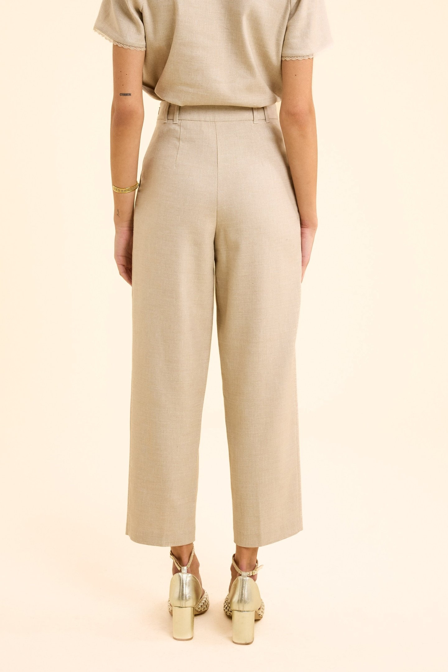 GOLD BEIGE SUIT TROUSERS ECRU 4