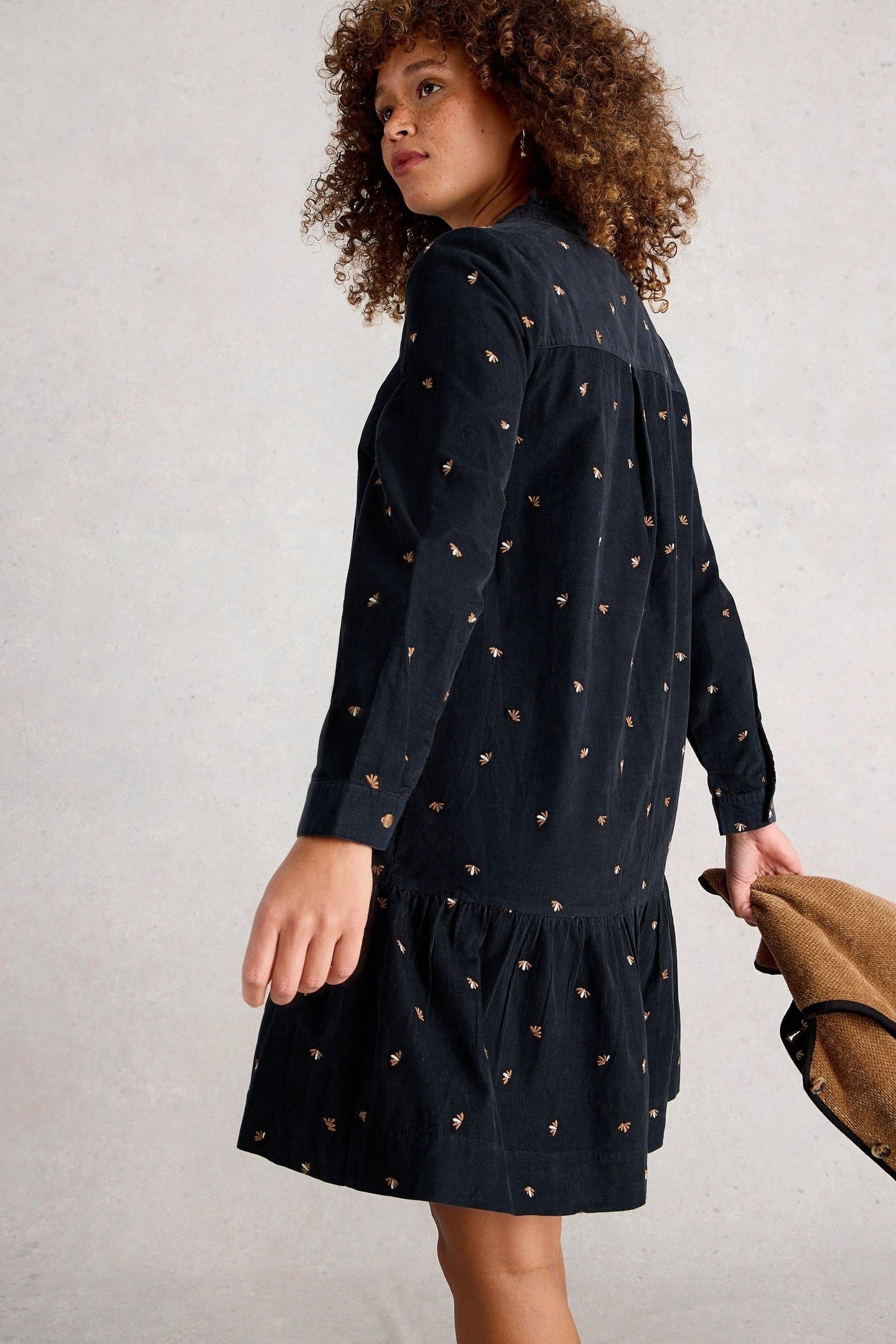 DARIA CORD EMBROIDERED DRESS BLACK MULTI 3