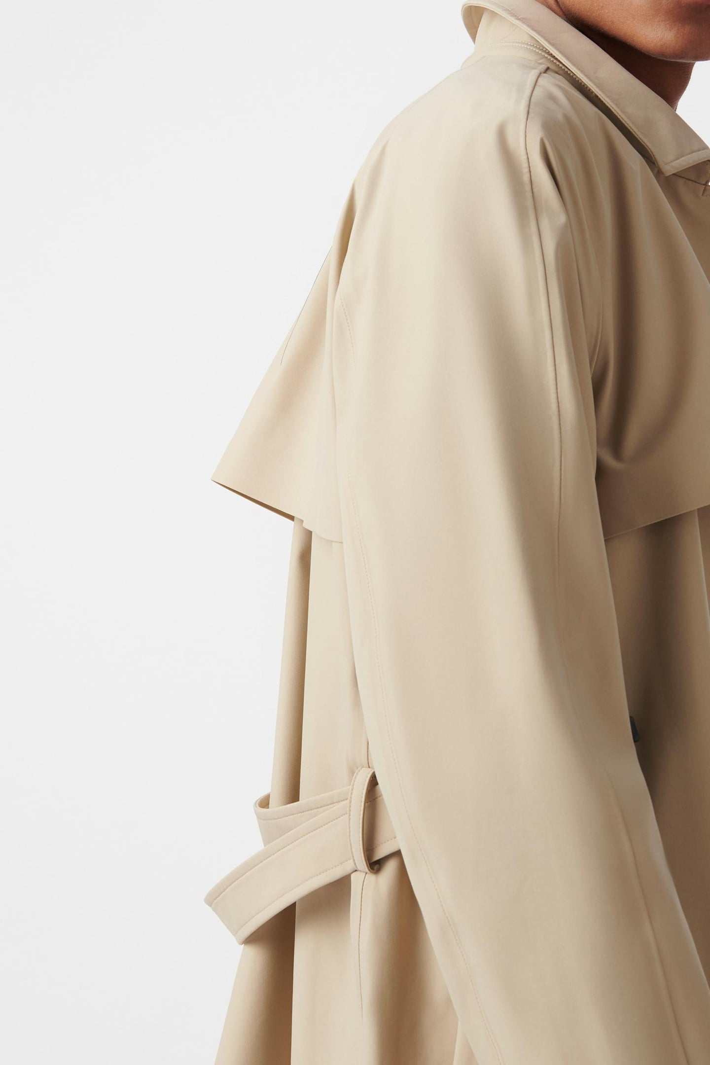 SAND NYLON WATERPROOF TRENCH COAT 4