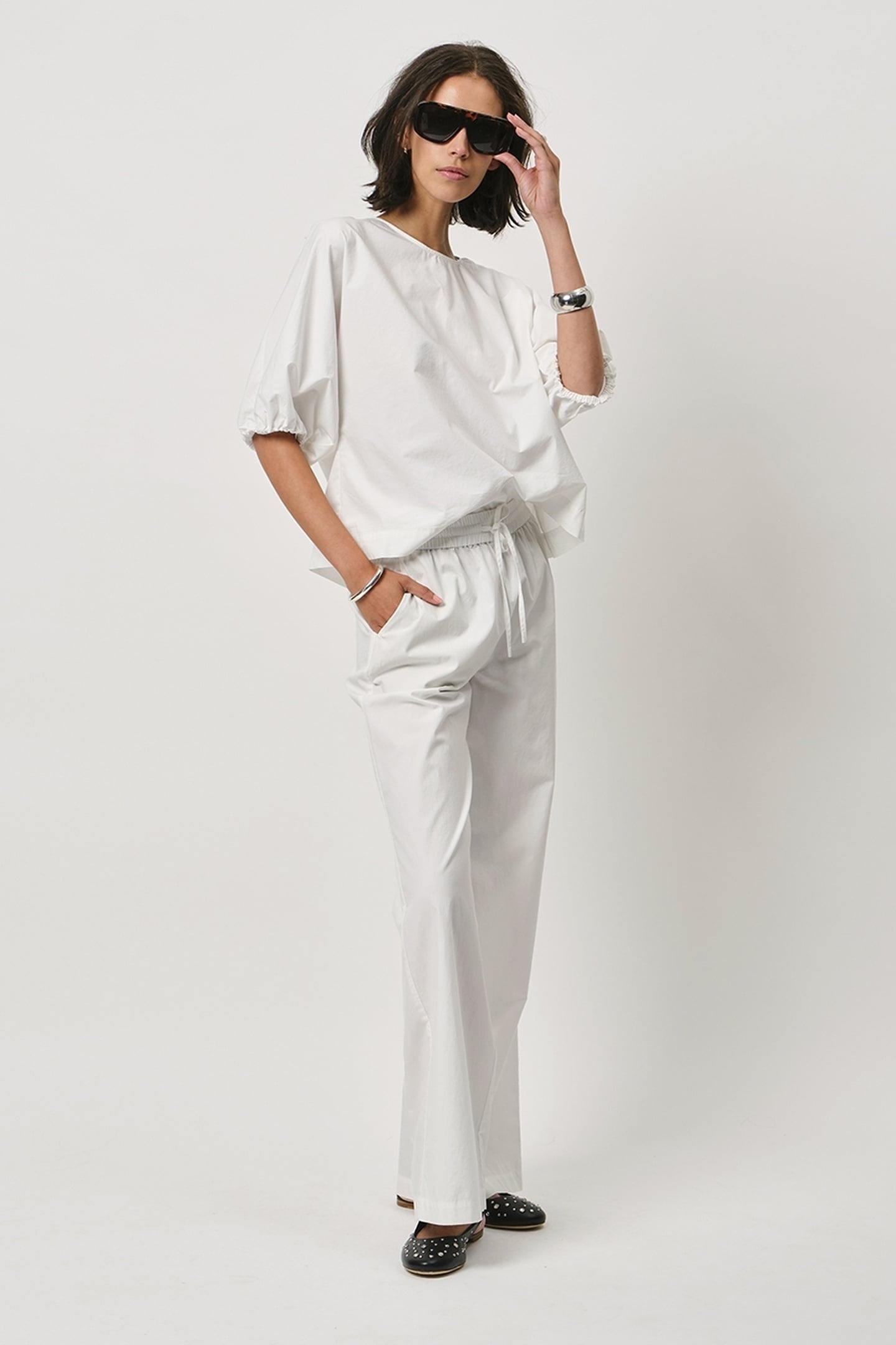 TWINKS WIDE LEG PANTS OPTIC WHITE 1