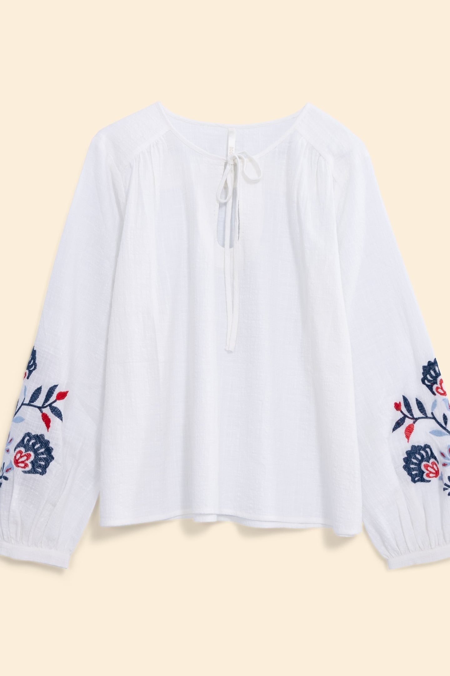 BLOUSE ÉCRUE MAXI BRODERIE FLEURS ECRU 1