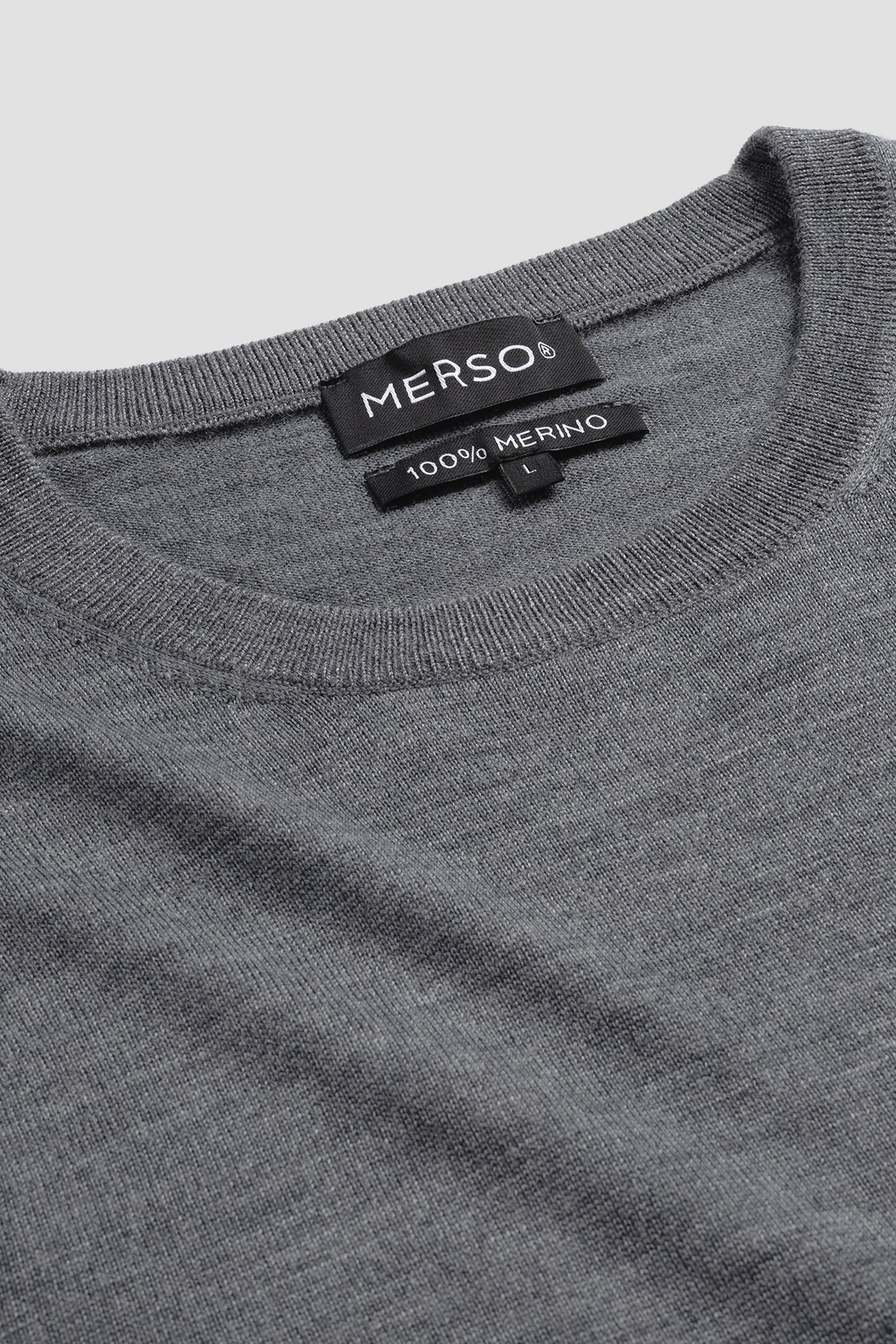 CREW NECK 100% MERINO STORM GREY 6