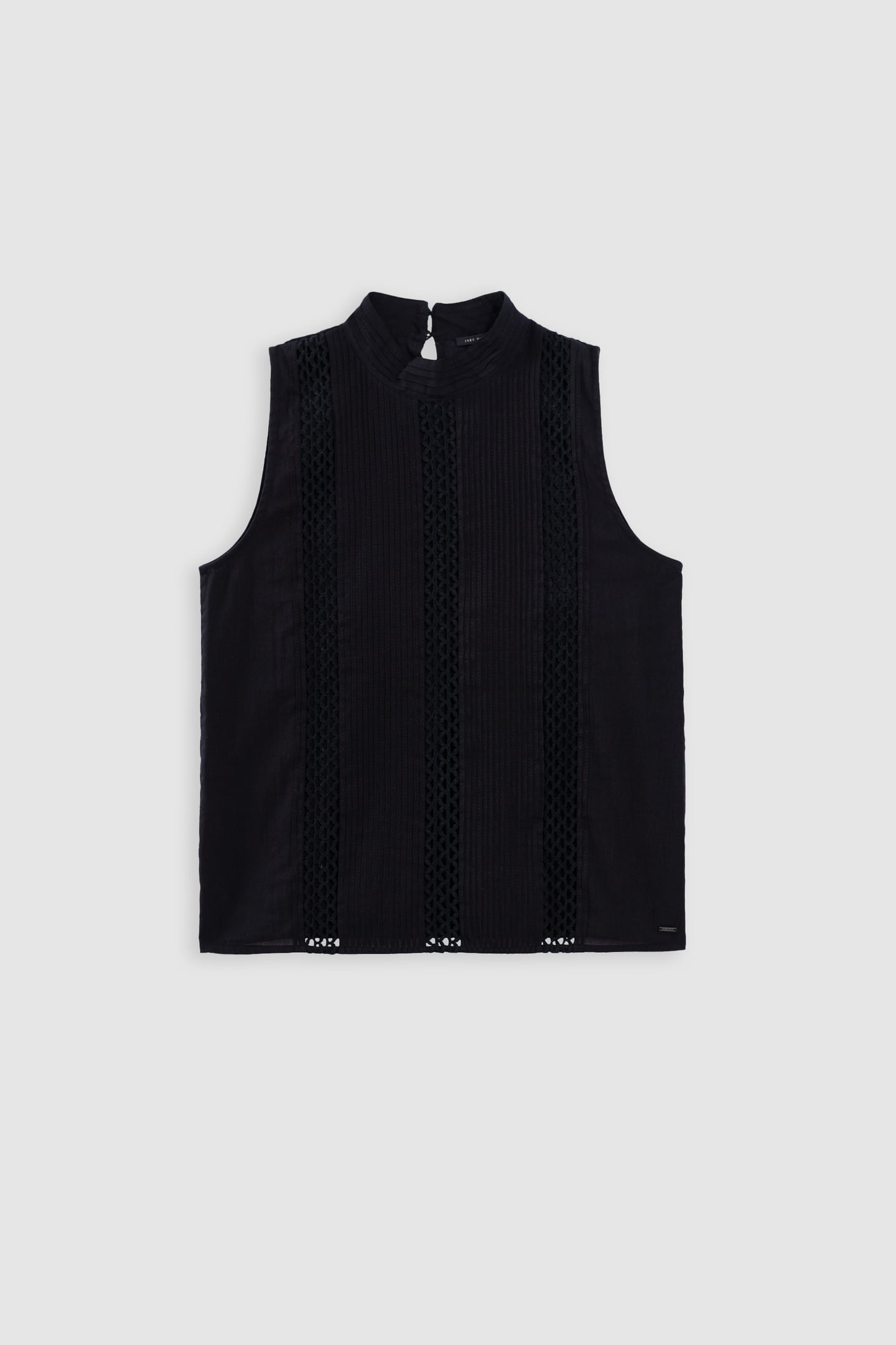 BLACK ORGANIC COTTON TOP DECORATED WITH TRIMMINGS 4