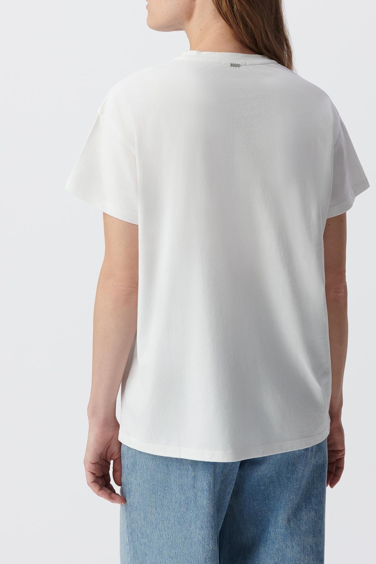 WHITE SHORT-SLEEVED T-SHIRT WITH IRIDESCENT SLOGAN 3