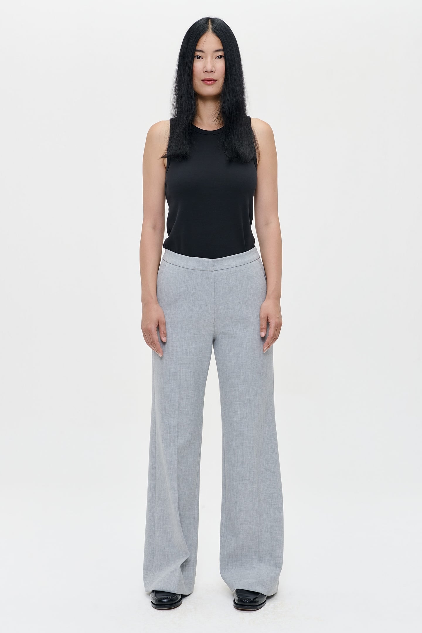 COMPACT STRETCH STELLA PANTS LIGHT GREY MELANGE 1