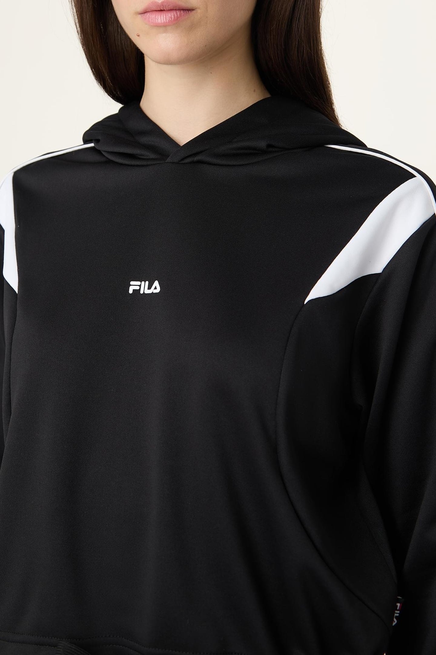 RIVOLI RELAXED CROPPED GRAPHIC HOODIE BLACK-BRIGHT WHITE 6