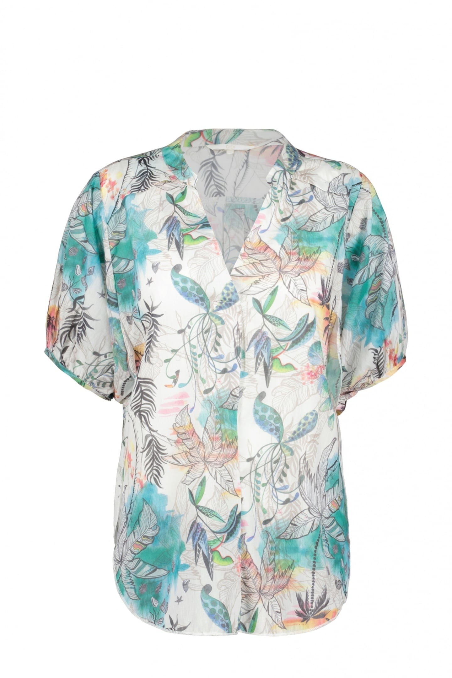 BLOUSE FLIRT IN OFFWHITE WITH PALM FESTIVAL PRINT 3
