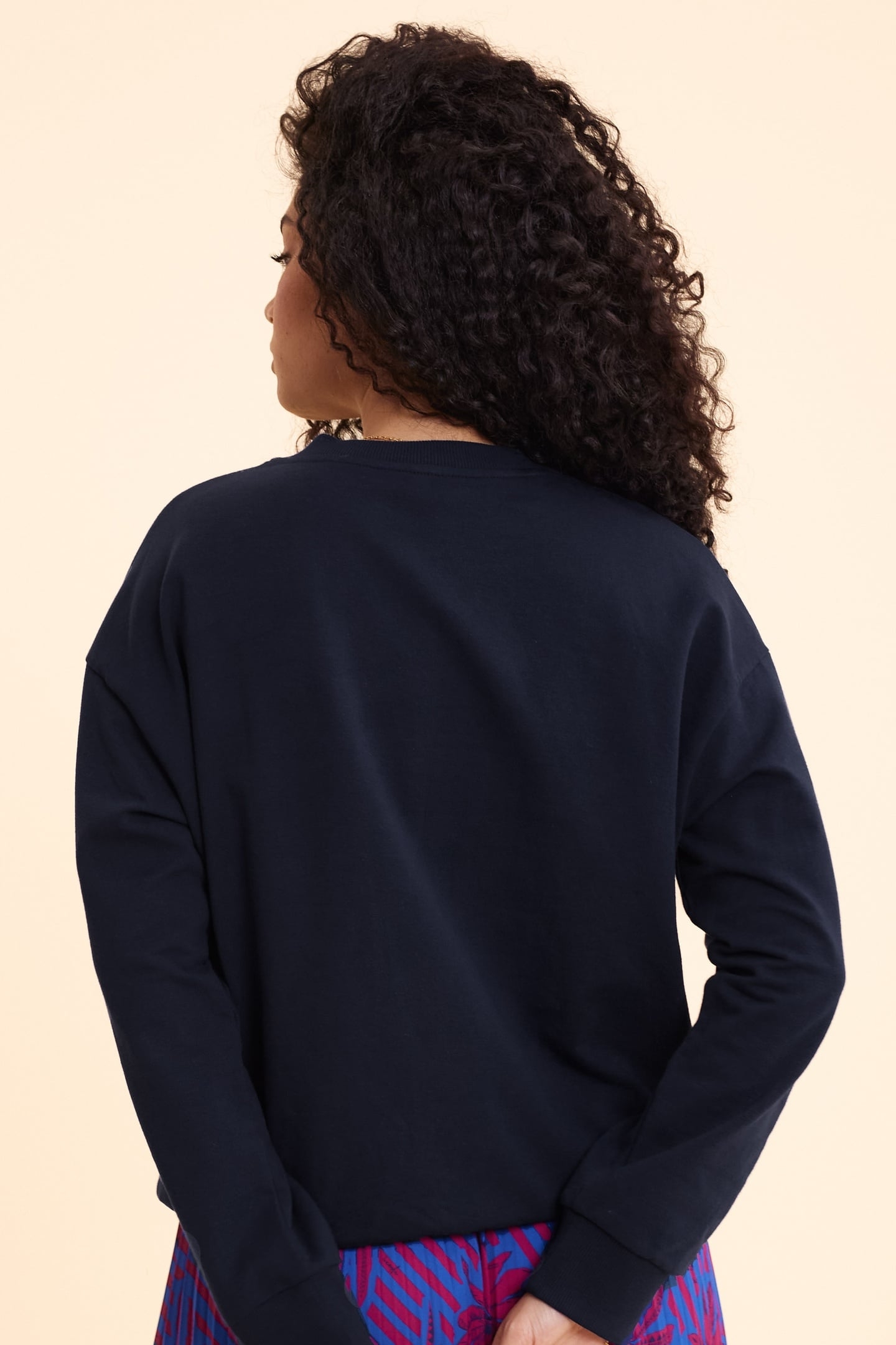 MONOGRAMMED BLUE SWEATSHIRT FLOCKED WITH RUBBER INDIGO 3