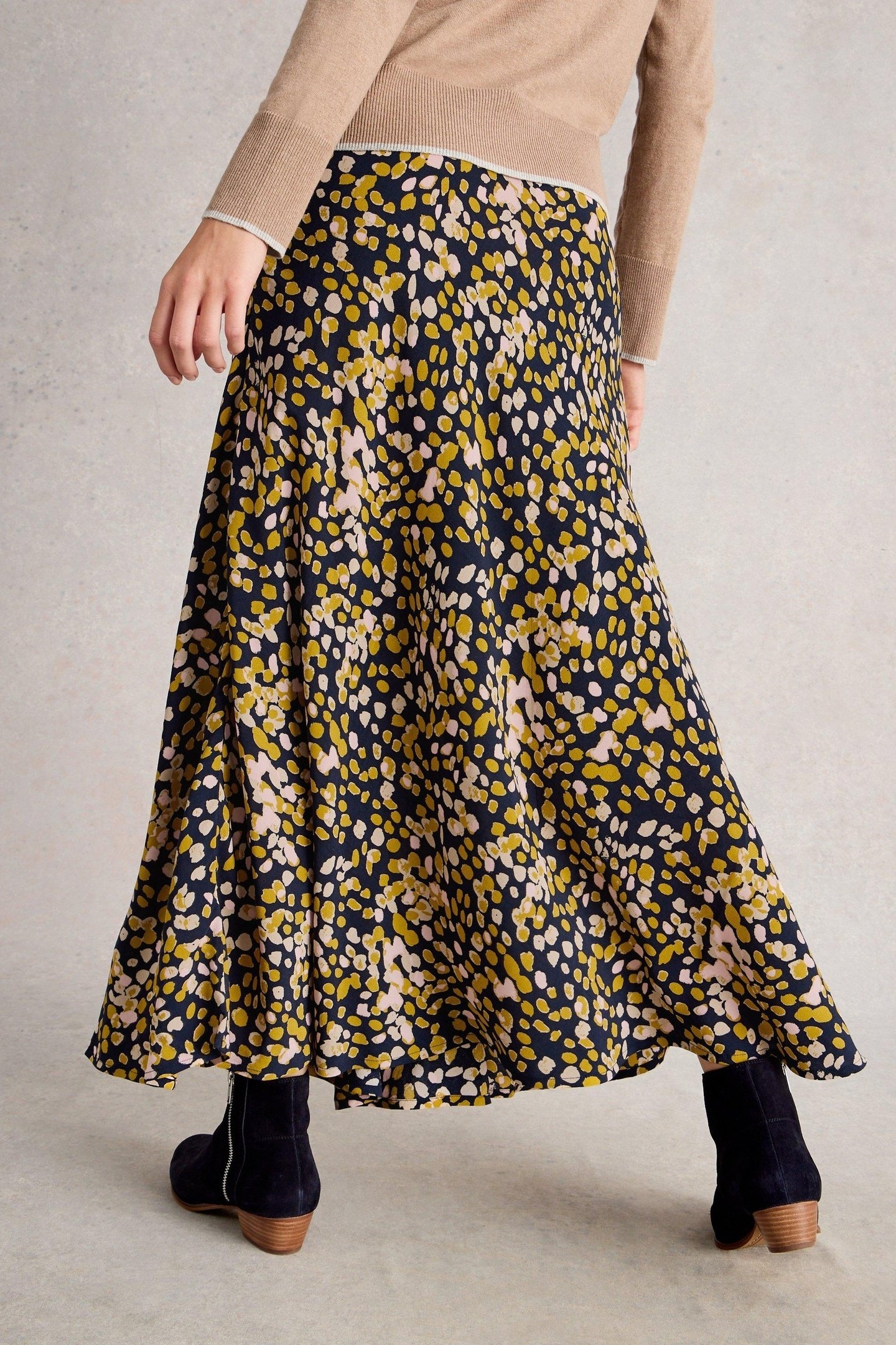 HOPE BIAS CUT MAXI SKIRT CHARTREUSE MULTI 2