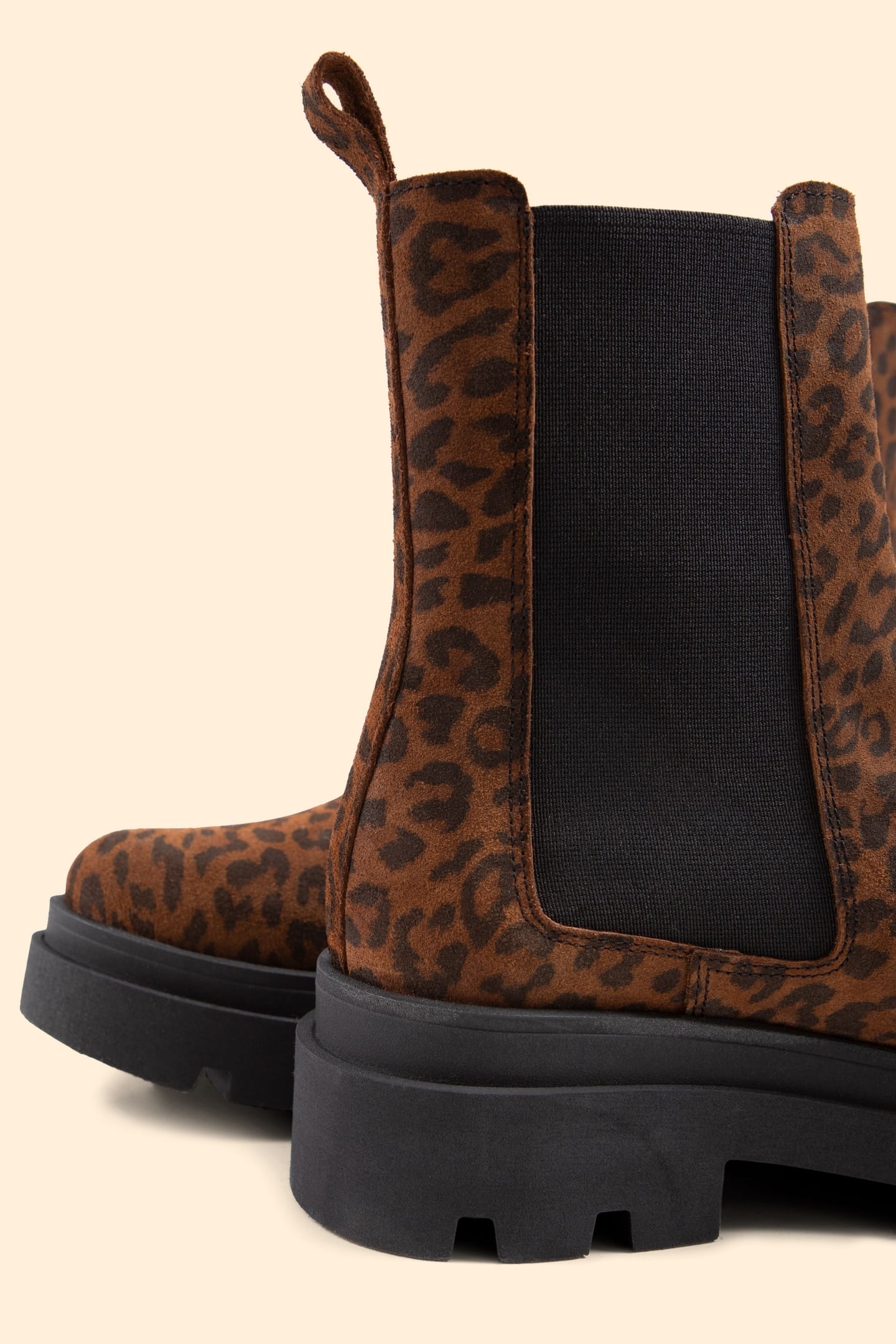 CAMEL SUEDE BOOTS WITH LEOPARD MOTIF CAMEL 5