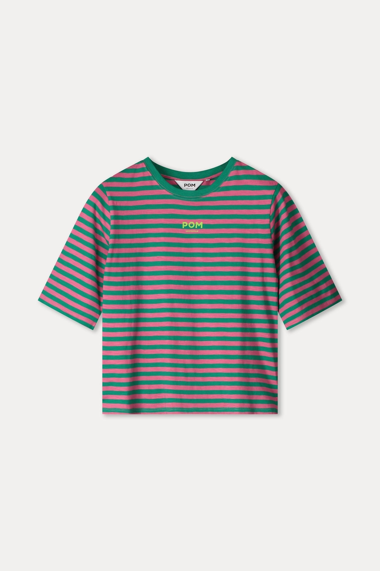 TSHIRT - STRIPED PINK GREEN MULTI COLOUR 4