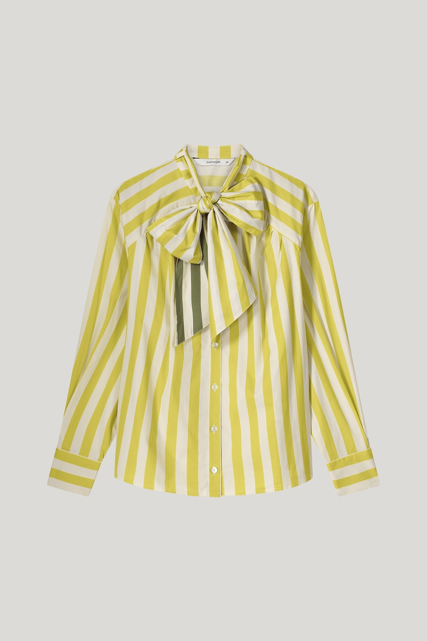 BLOUSE BOW TIE PRINTED STRIPE MIMOSA YELLOW 4