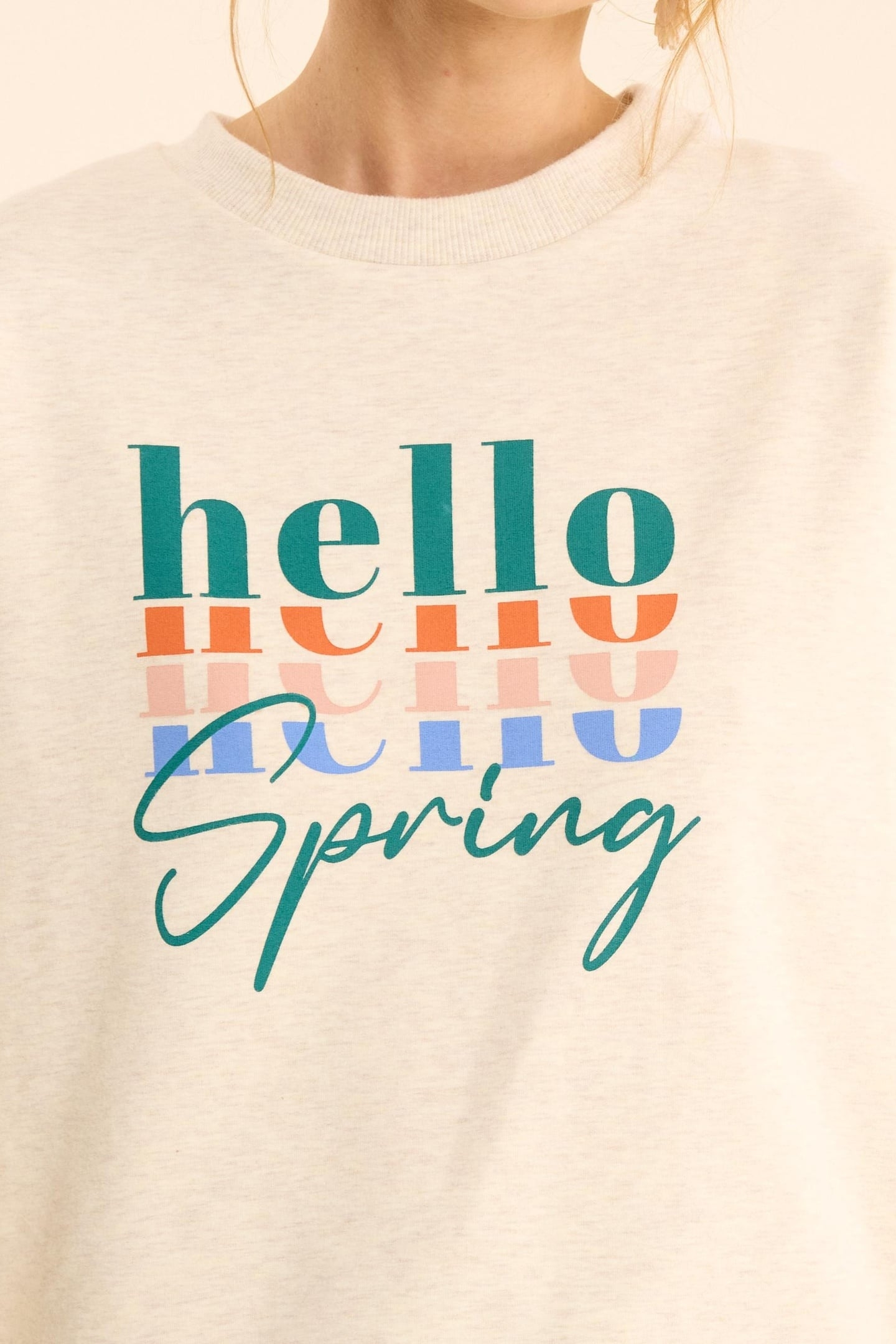 ECRU SWEATSHIRT WITH MULTICOLORED MESSAGE ECRU 6