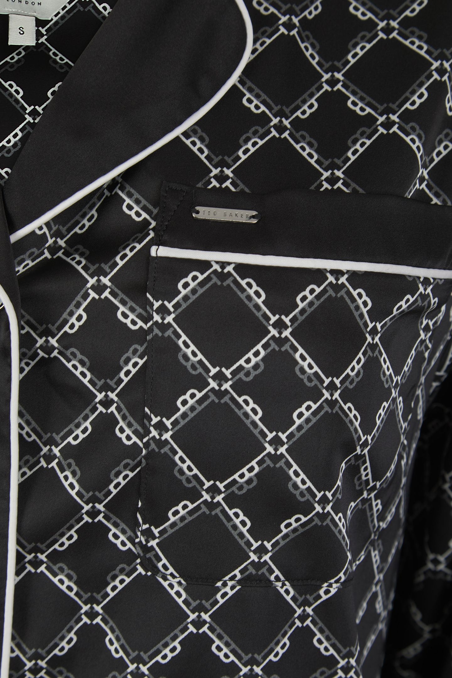 TILLY LONG MONOGRAM PRINTED PYJAMA SET JET BLACK PRINT 5