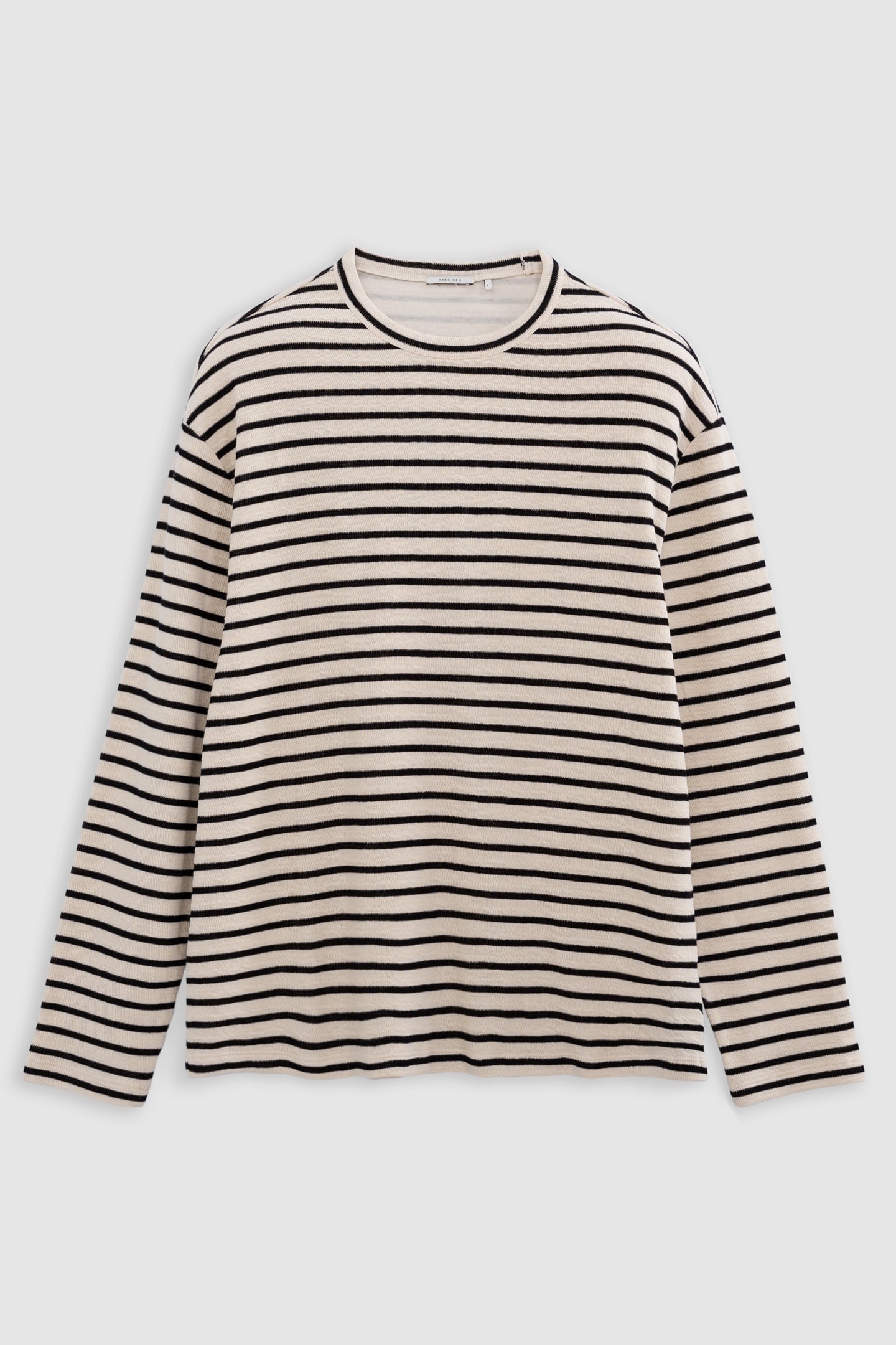 BLACK STRIPED LINEN SAILOR T-SHIRT WITH EMBROIDERY 4