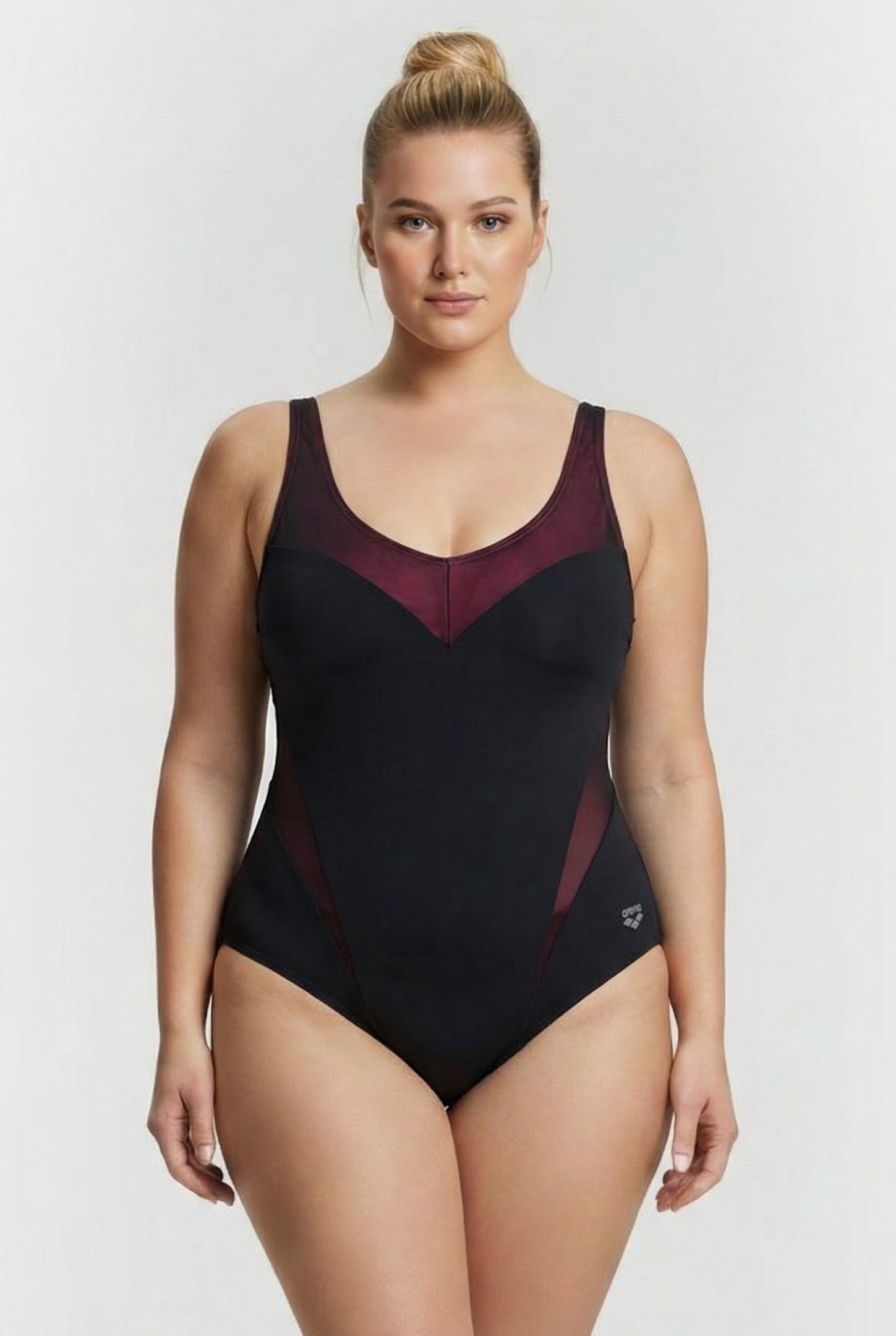 W ISABEL LIGHT CROSS BACK ONE PIECE PLUS BLACK-ROSE VIOLET 1