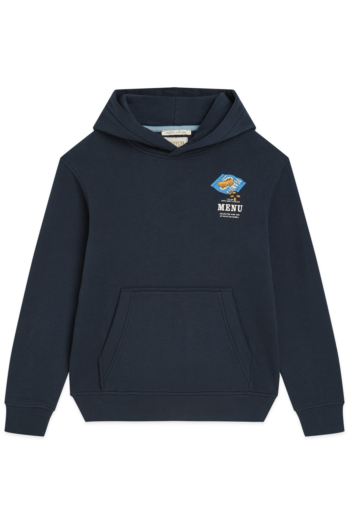BOYS GRAPHIC FLEECE HOODIE BLACK/BLUE 1