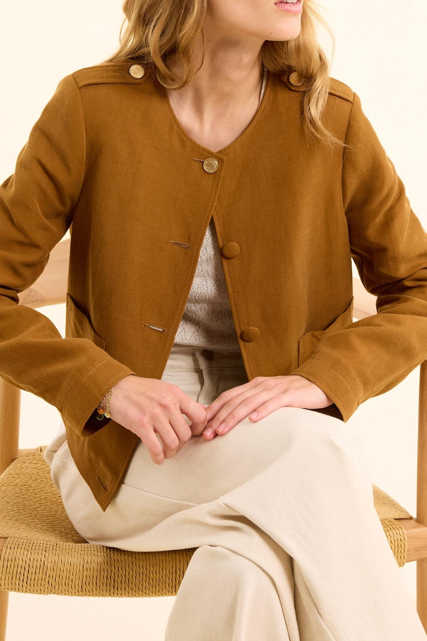 SHORT CAMEL SUIT JACKET CAMEL 5