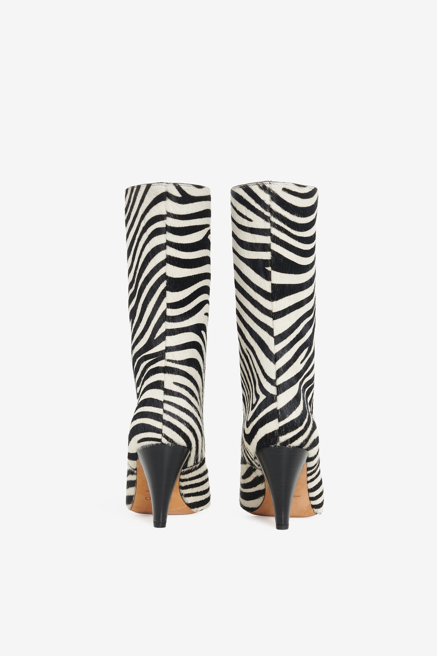 ULLI PONY ZEBRA LOW BOOTS BEIGE BLACK ZEBRA PONY 5