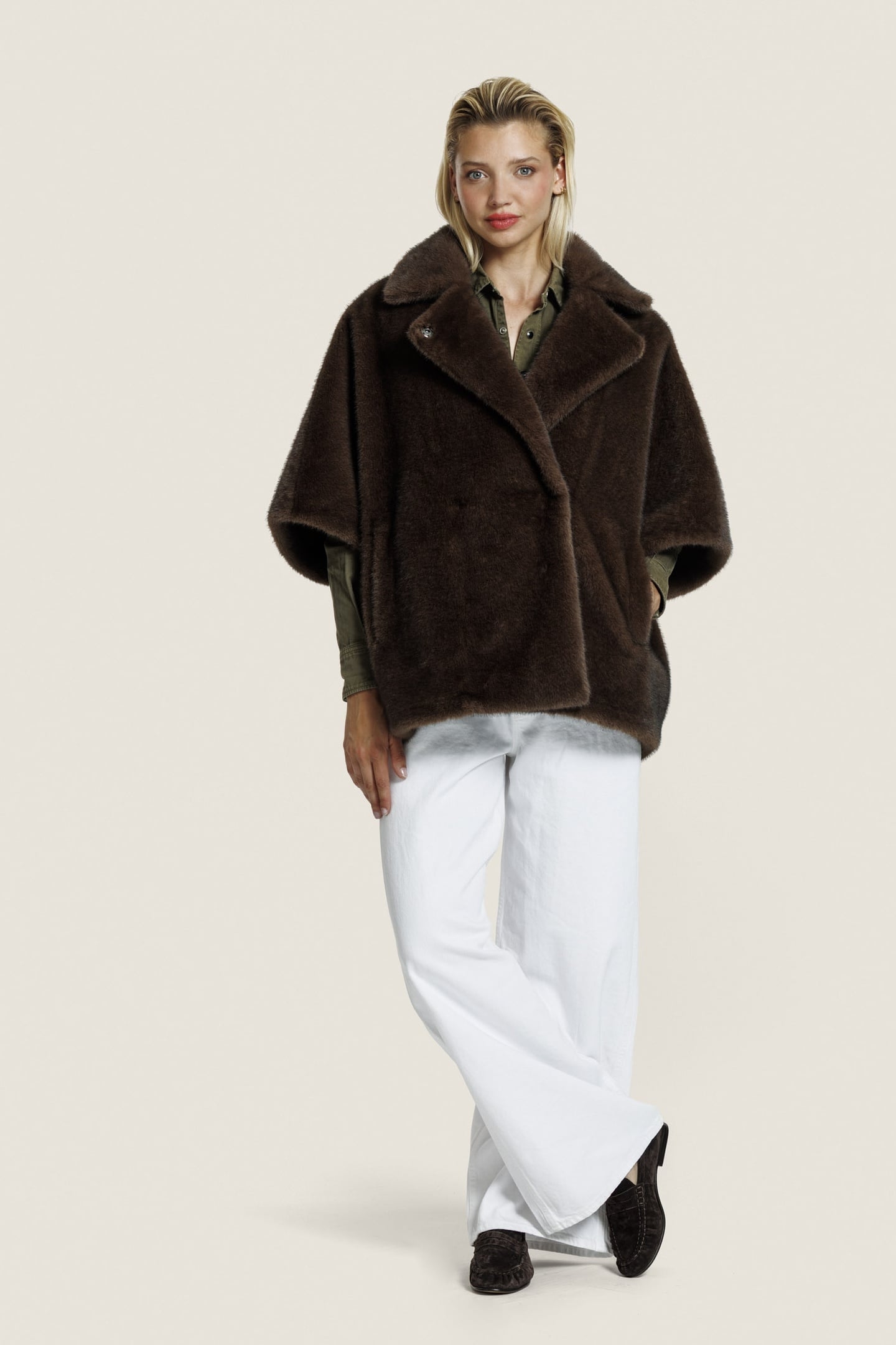 ELIN FUR JACKET COFFEE 1