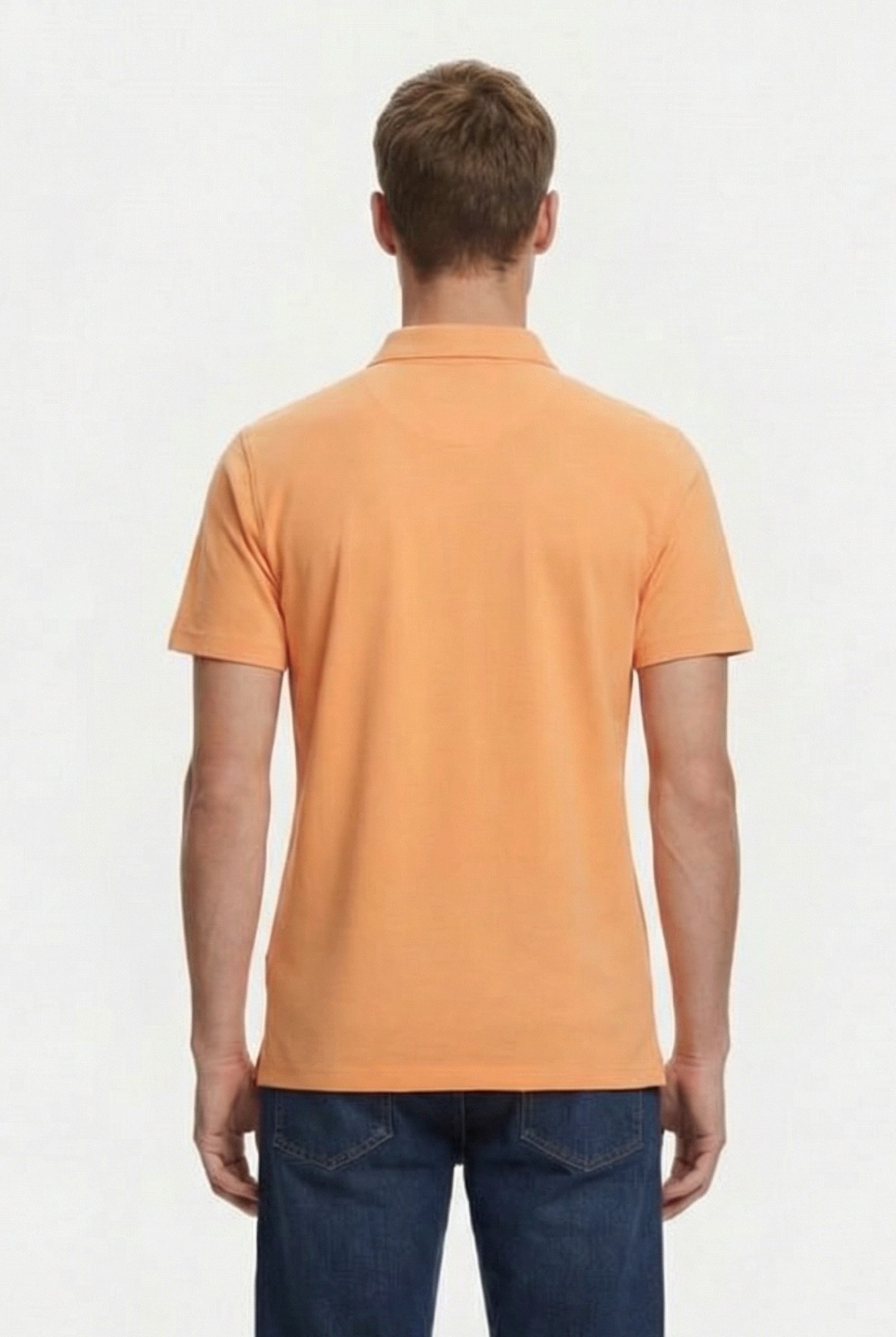 MEN'S POLOSHIRT POCKET SOLID SALMON PINK 2