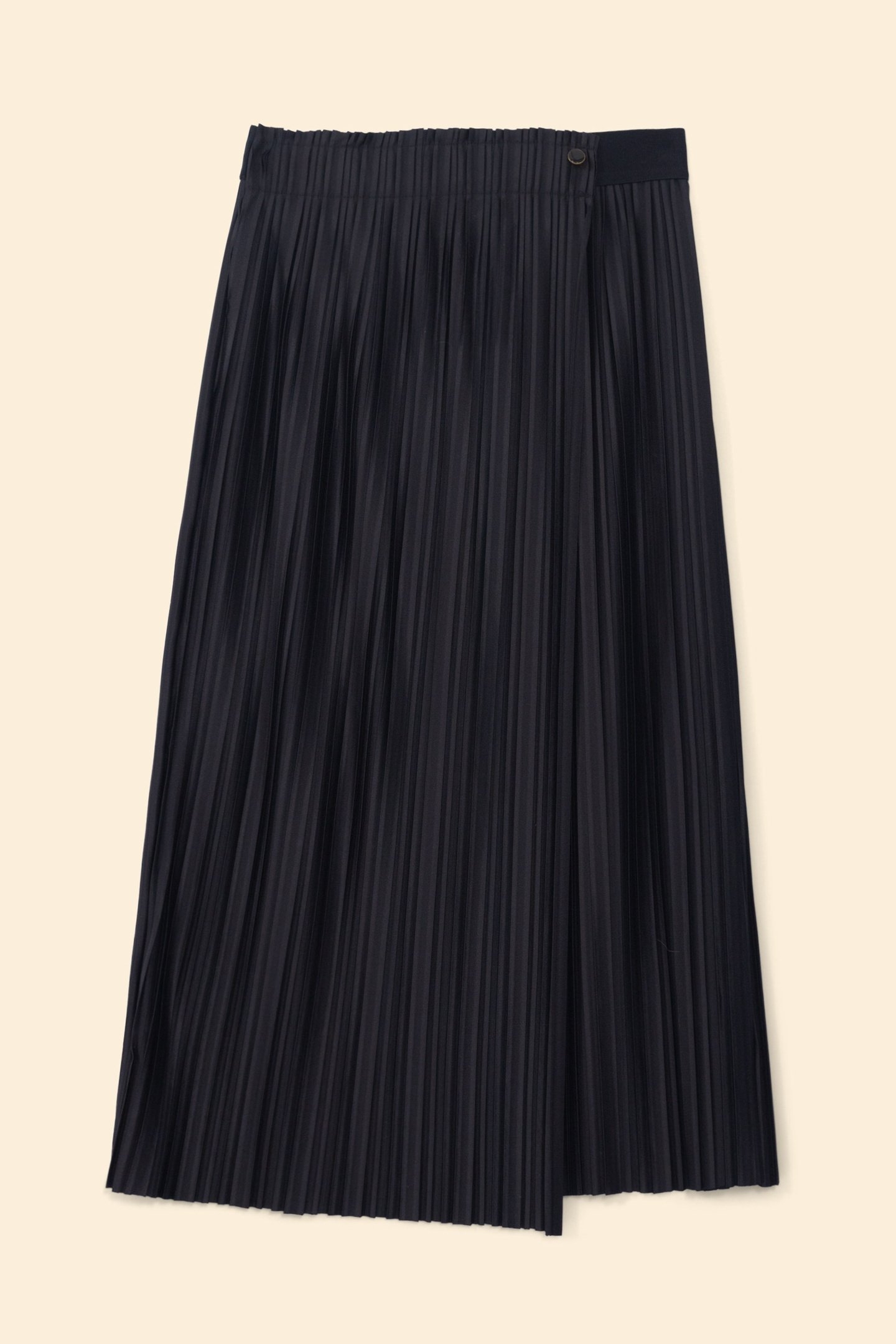 BLACK PLEATED WRAPAROUND MIDI SKIRT BLACK 6