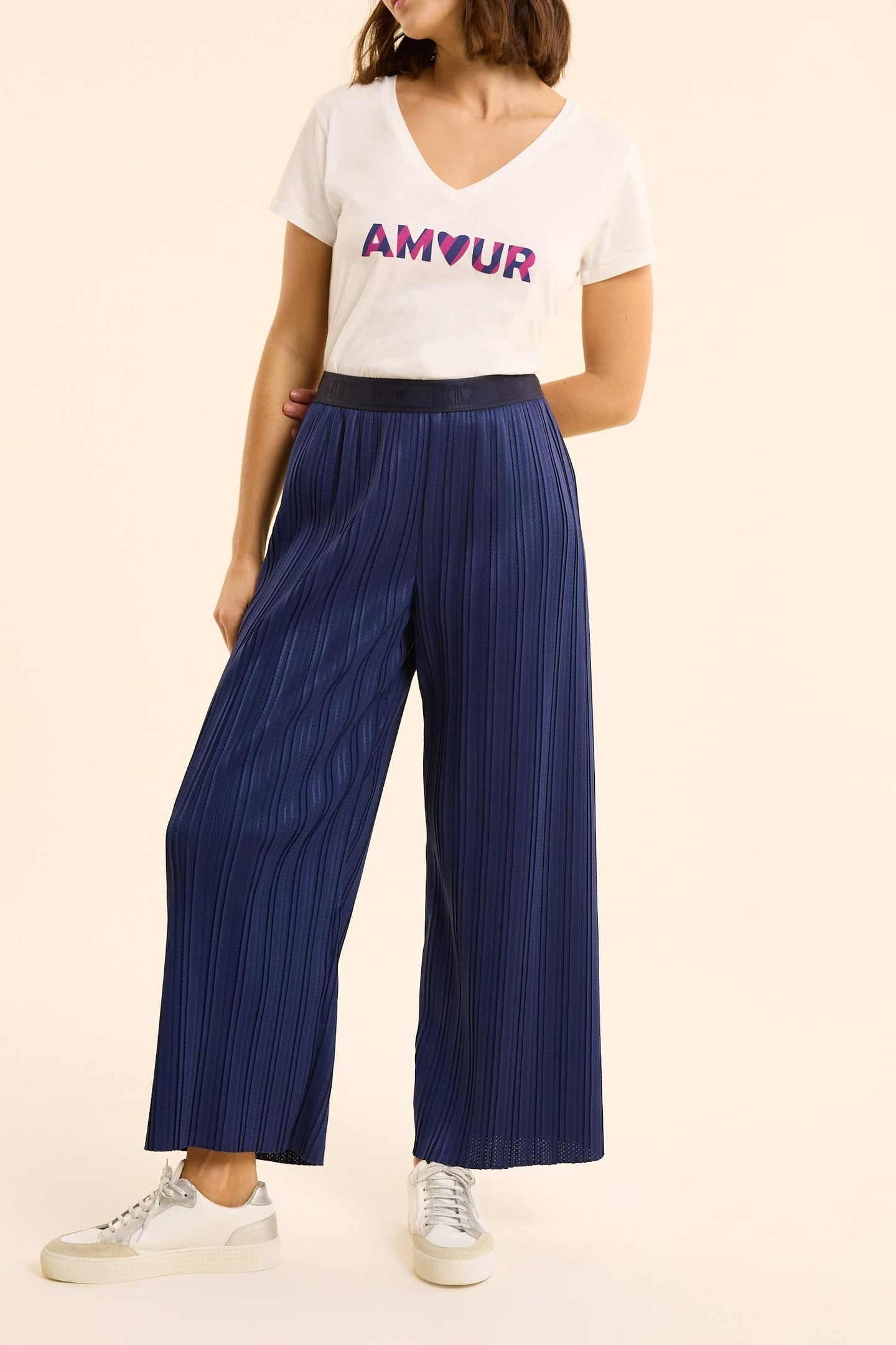 INDIGO PLEATED WIDE-LEG TROUSERS INDIGO 1