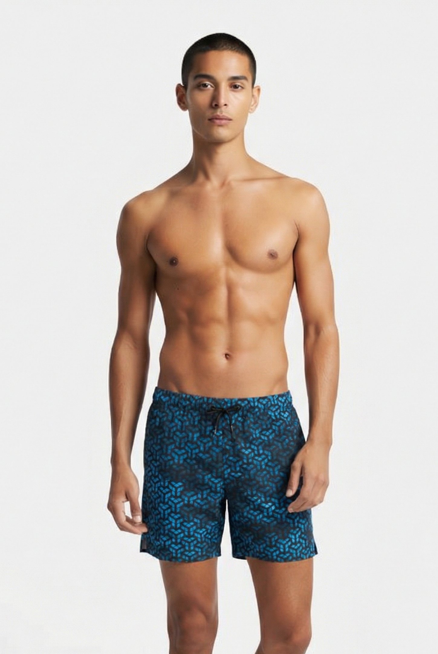 MEN'S ARENA EVO BEACH SHORT AO BLACK-TURQUOISE-MULTI 1