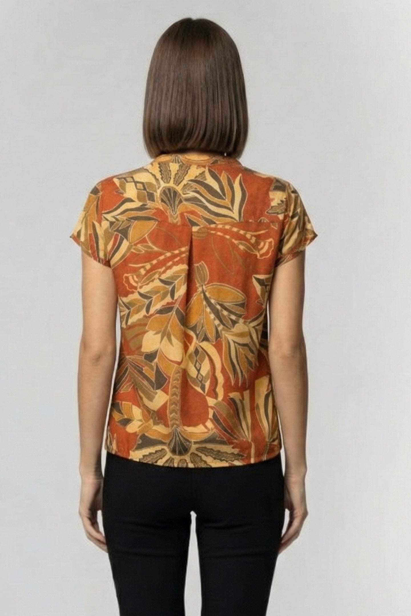 BLOUSE HARPER IN COPPER WITH PALMA PRINT 2