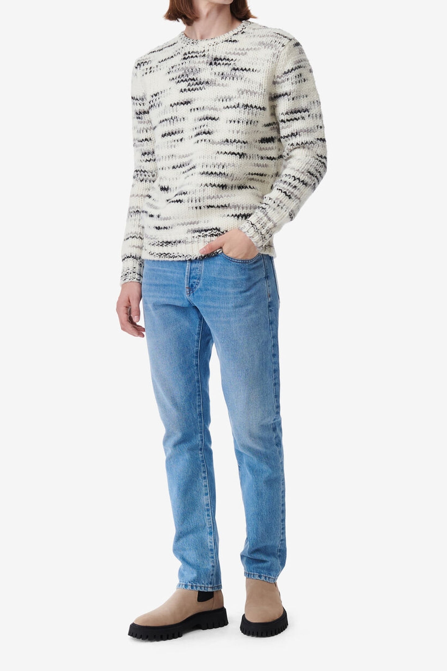 BAPO PULLOVER ECRU/BLACK 2